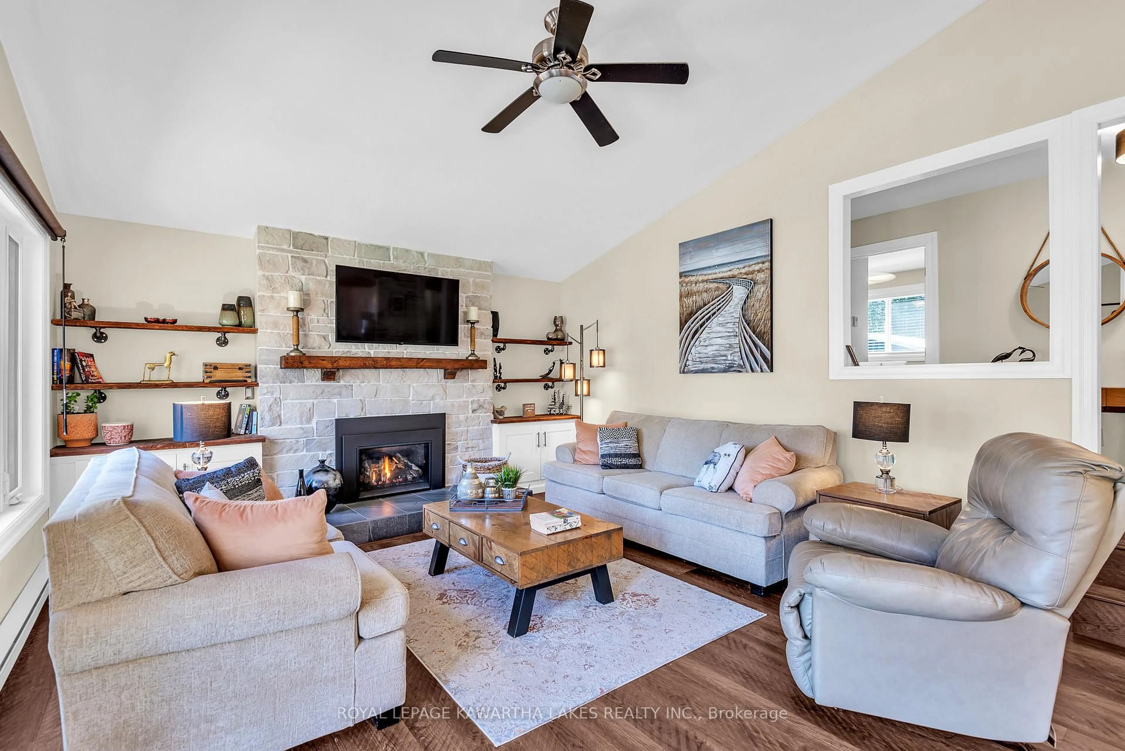 Living room with furniture, unknown for 54 Riverbank Rd, Kawartha Lakes Ontario K0M 1N0
