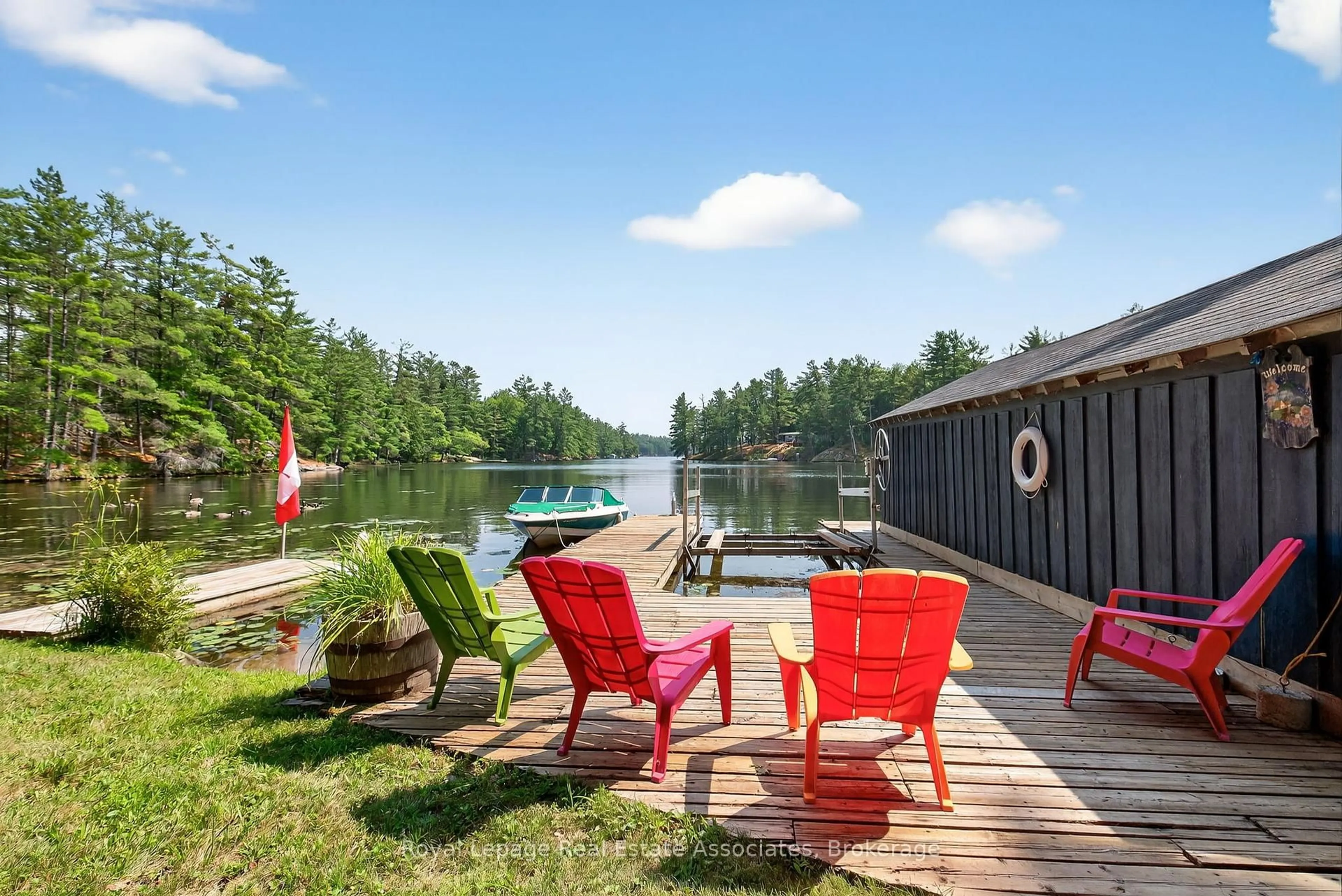 Patio, water/lake/river/ocean view for 7206 Severn River Shore, Georgian Bay Ontario P0C 1M0