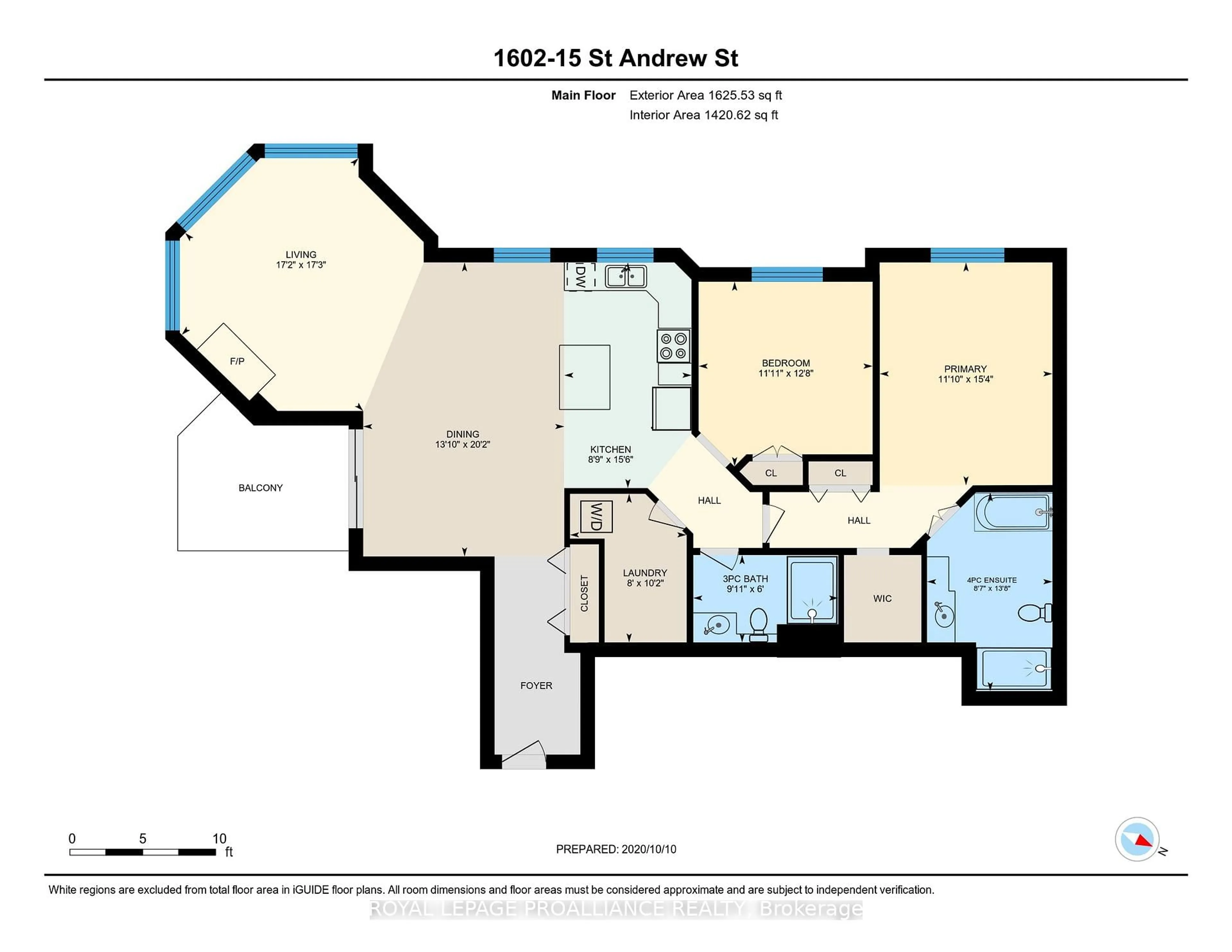 Floor plan for 15 St Andrew St #1602, Brockville Ontario K6V 0B8