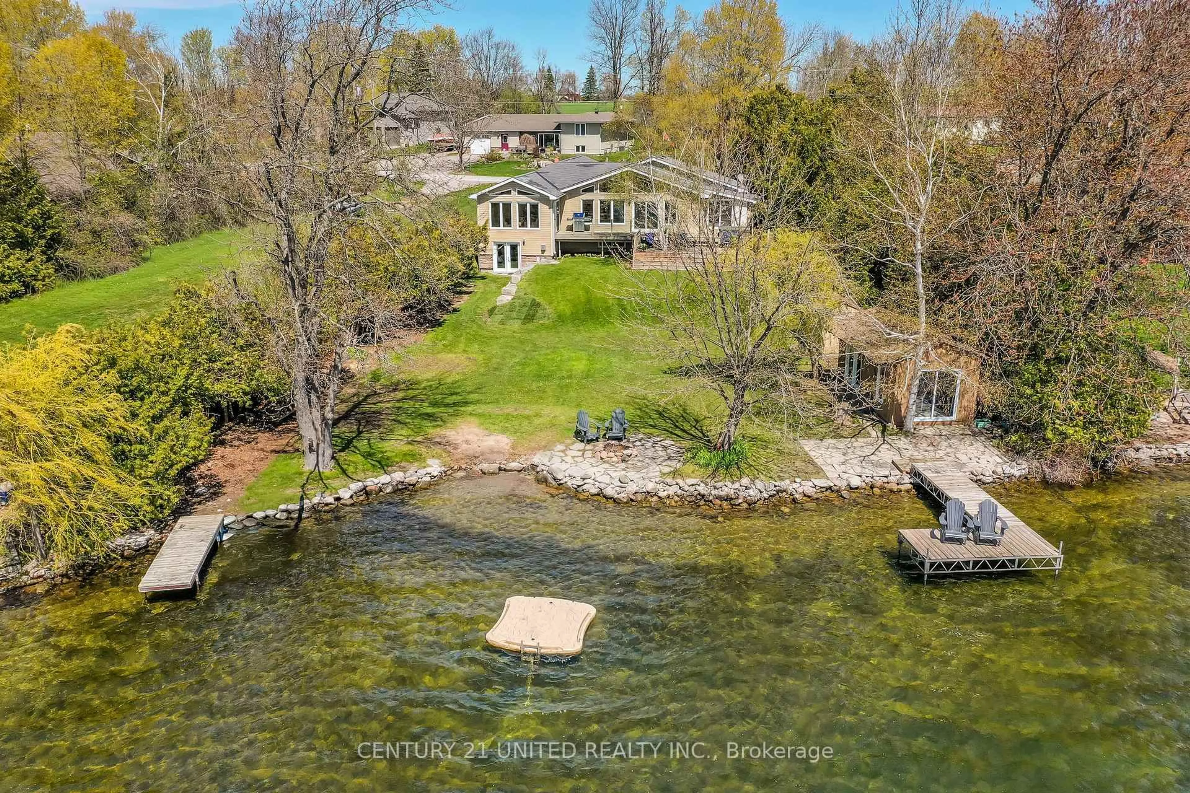 A pic from outside/outdoor area/front of a property/back of a property/a pic from drone, water/lake/river/ocean view for 1714 Westview Pt Rd, Selwyn Ontario K0L 2H0