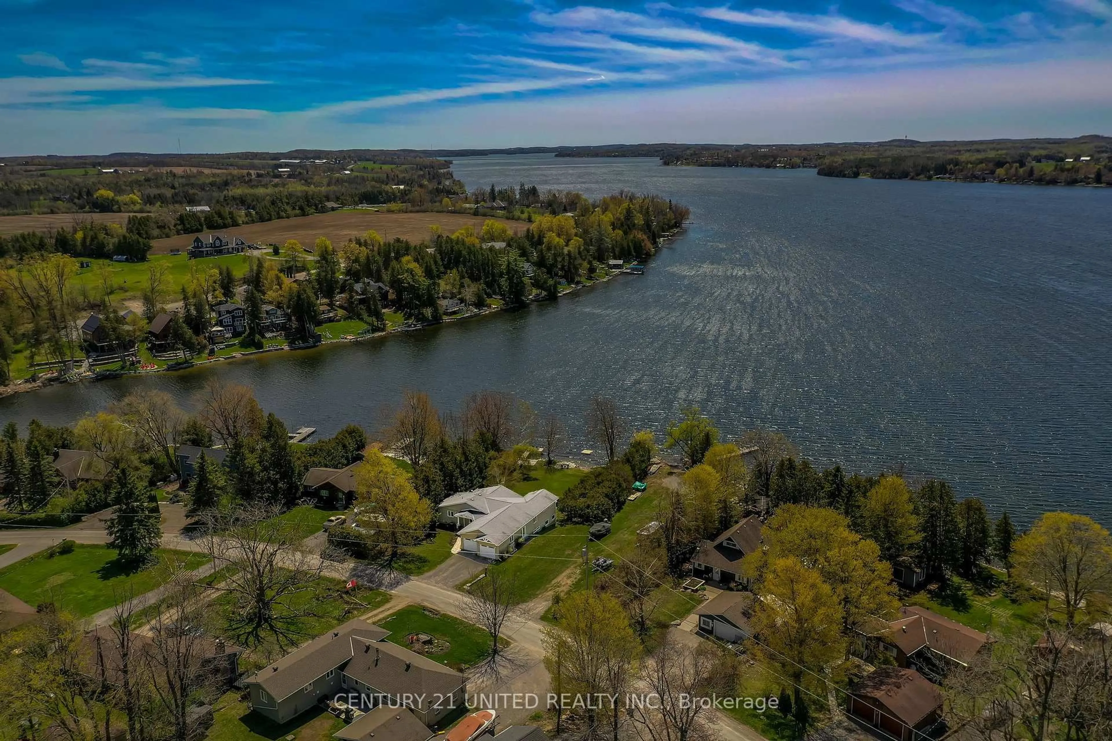 A pic from outside/outdoor area/front of a property/back of a property/a pic from drone, water/lake/river/ocean view for 1714 Westview Pt Rd, Selwyn Ontario K0L 2H0