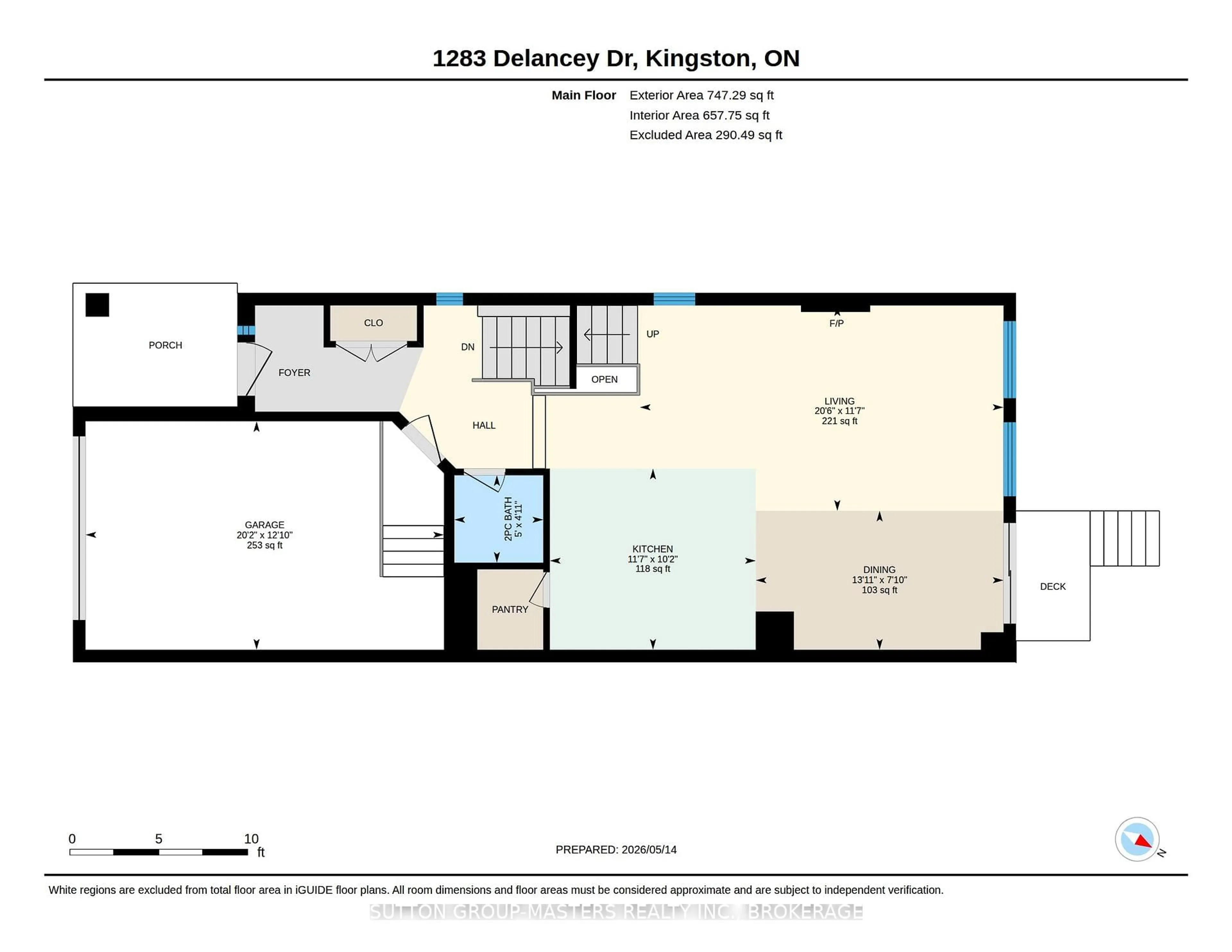 Floor plan for 1283 Delancey Dr, Kingston Ontario K7M 0H5