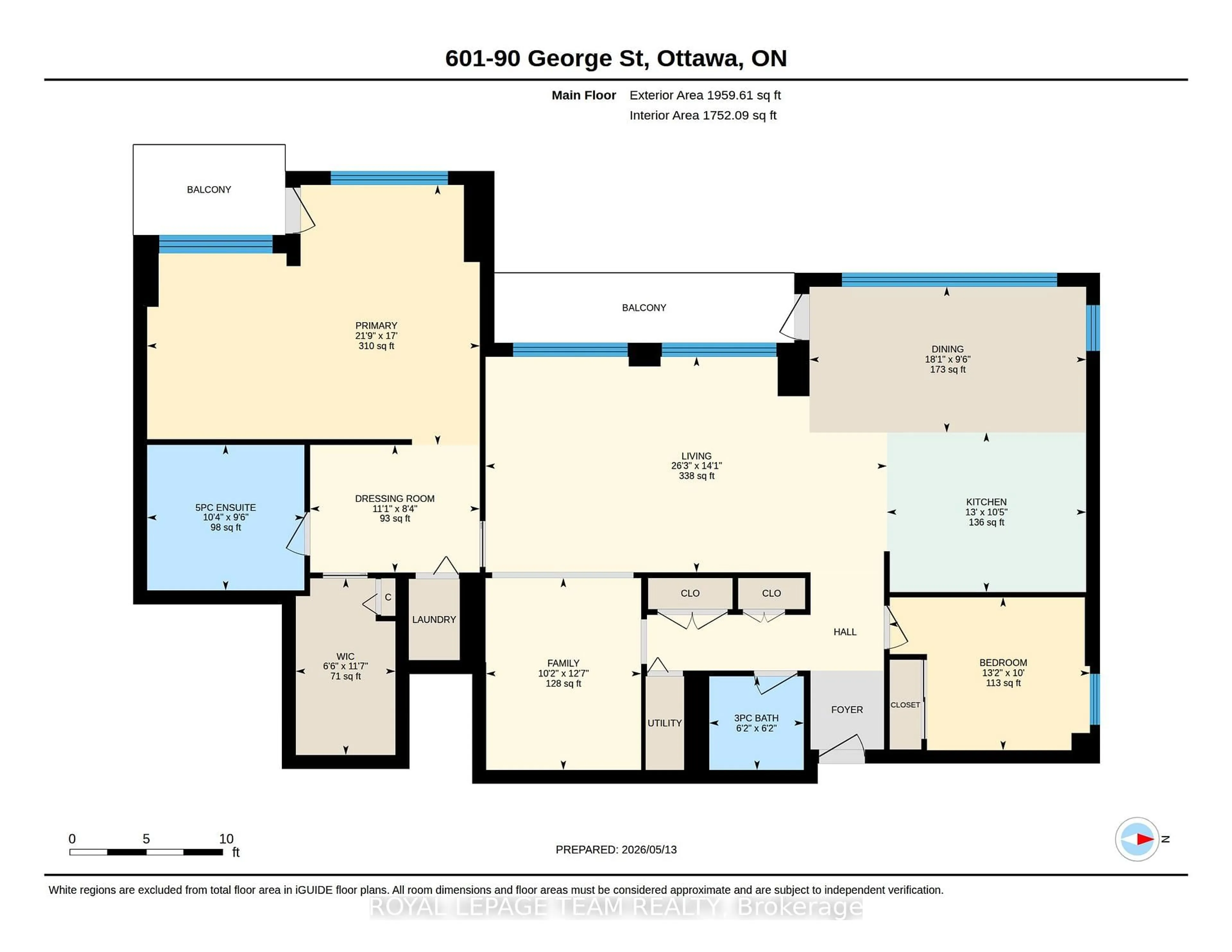 Floor plan for 90 George St #601, Ottawa Ontario K1N 0A8