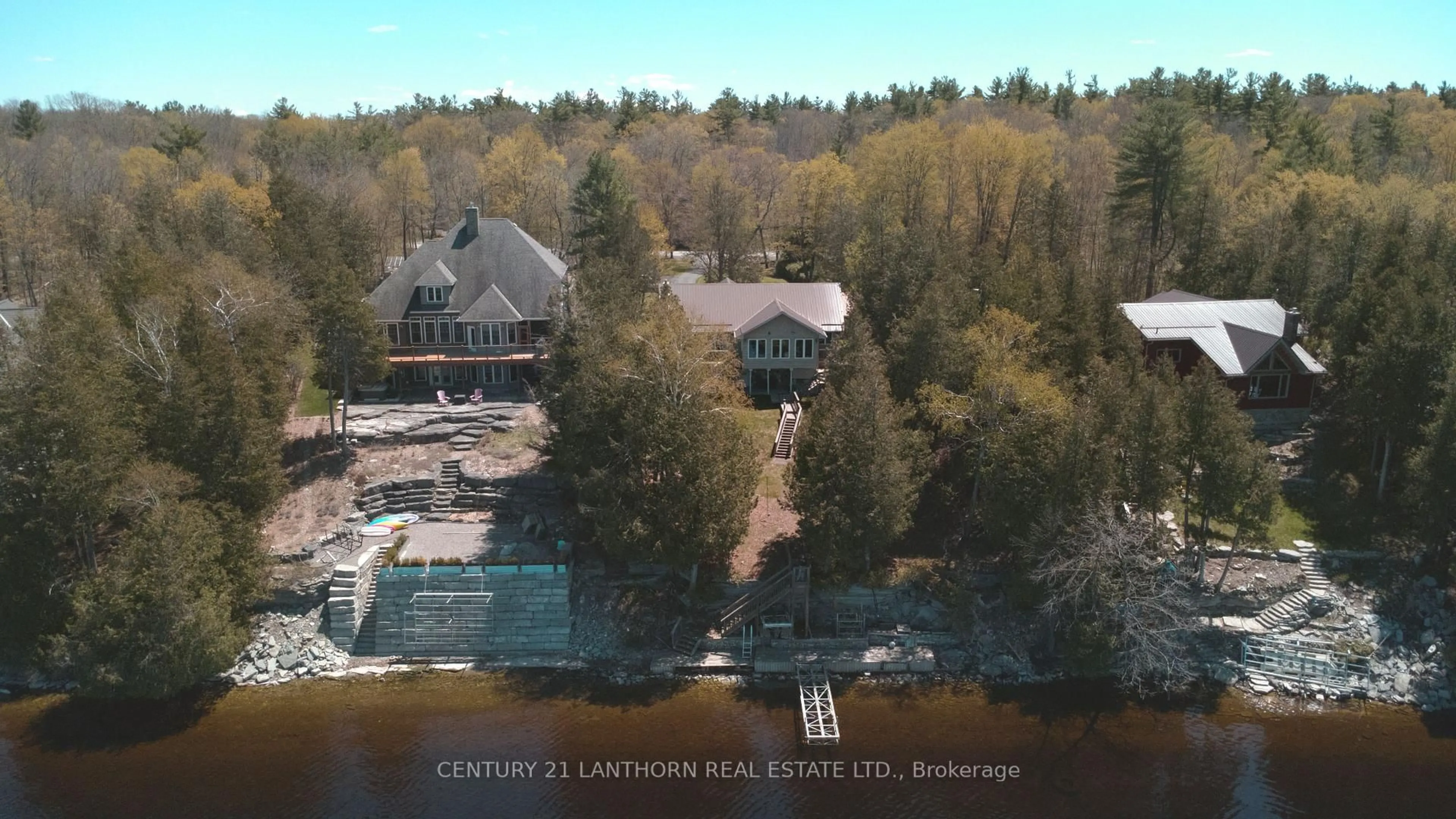 A pic from outside/outdoor area/front of a property/back of a property/a pic from drone, water/lake/river/ocean view for 251 High Shore Rd, Limoges Ontario K0K 2M0