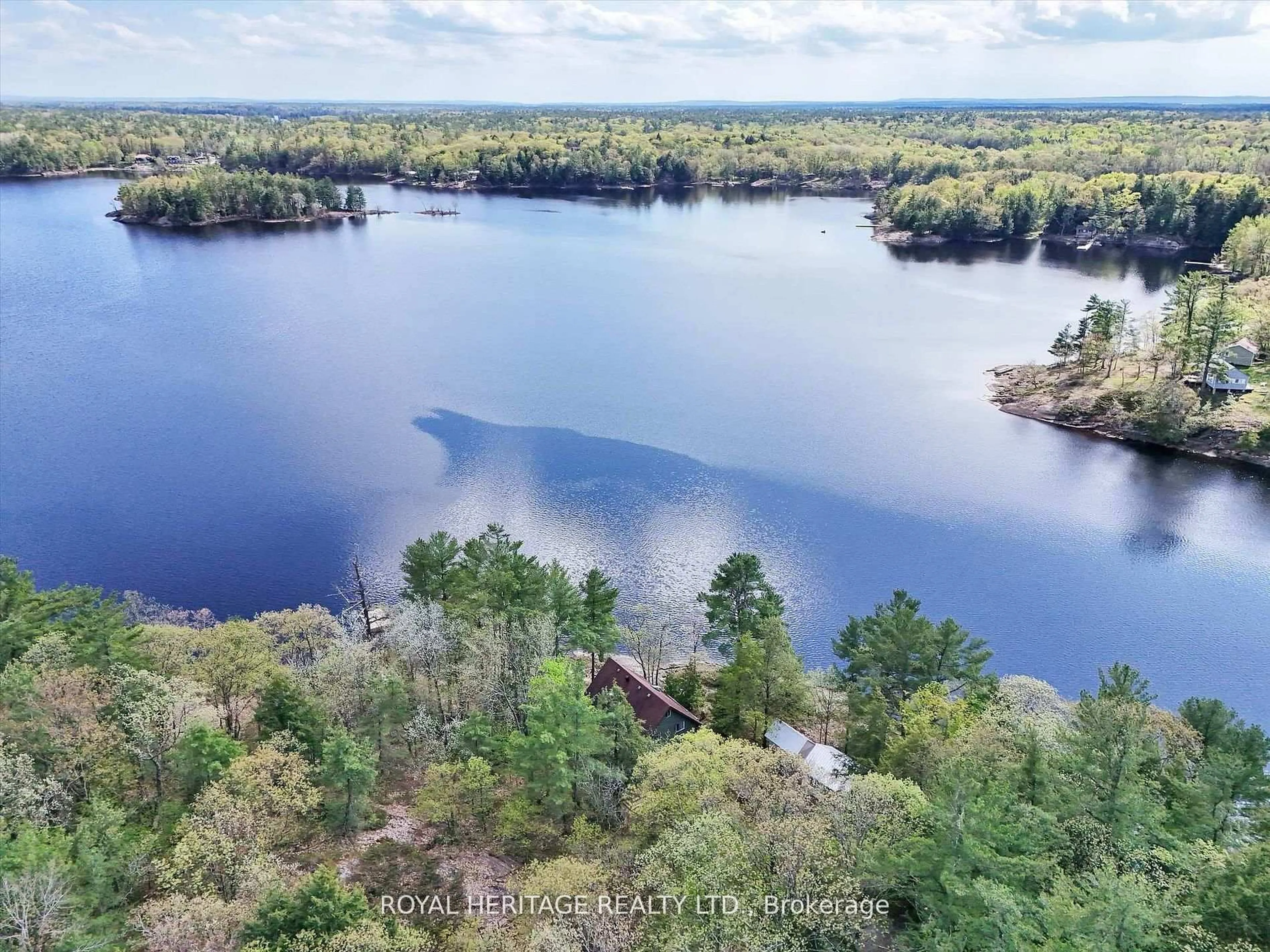 A pic from outside/outdoor area/front of a property/back of a property/a pic from drone, water/lake/river/ocean view for 1346 Wahta #2 Rd, Georgian Bay Ontario P0C 1A0