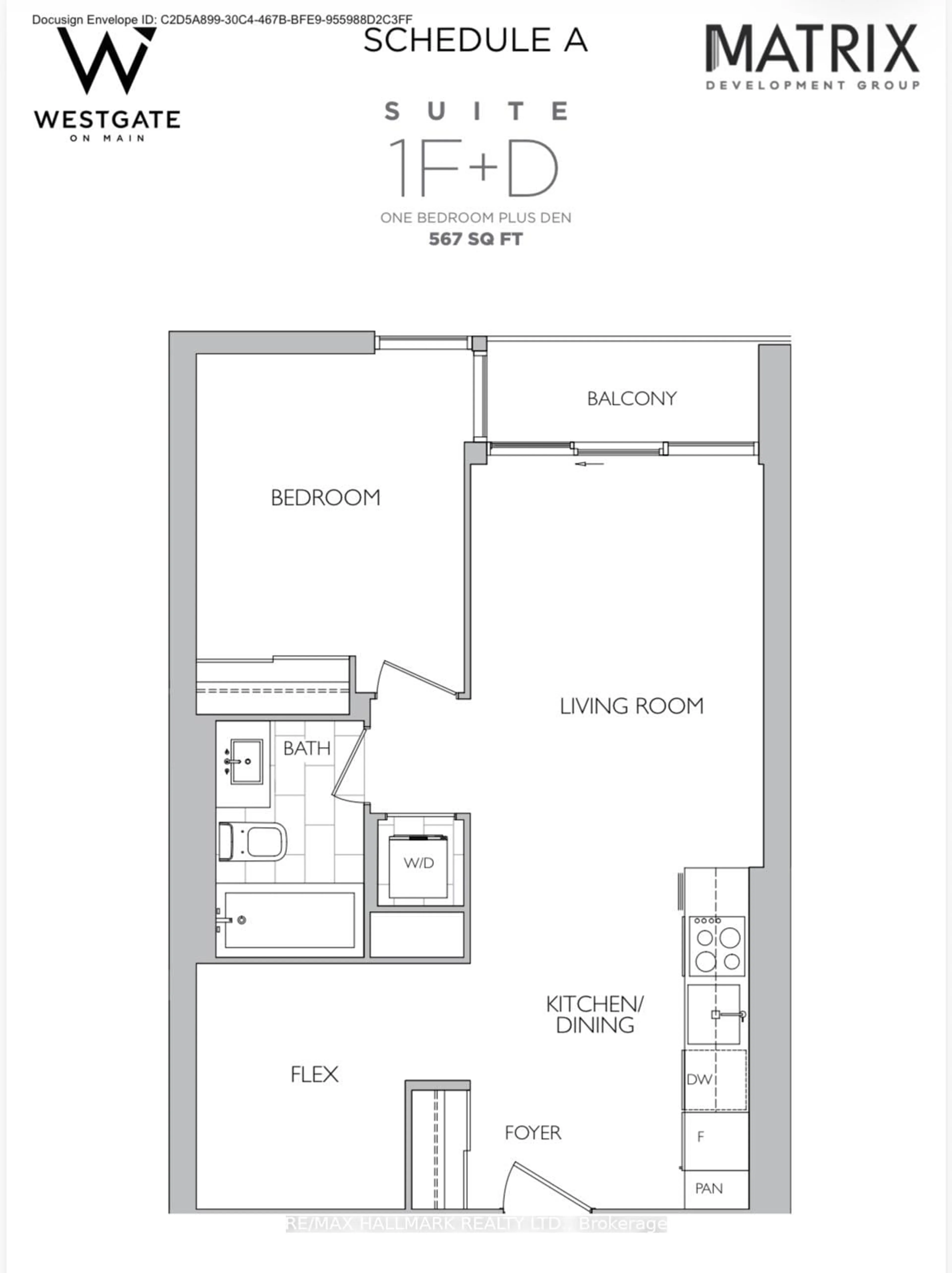 Floor plan for 415 Main St #612, Hamilton Ontario L8P 0C9