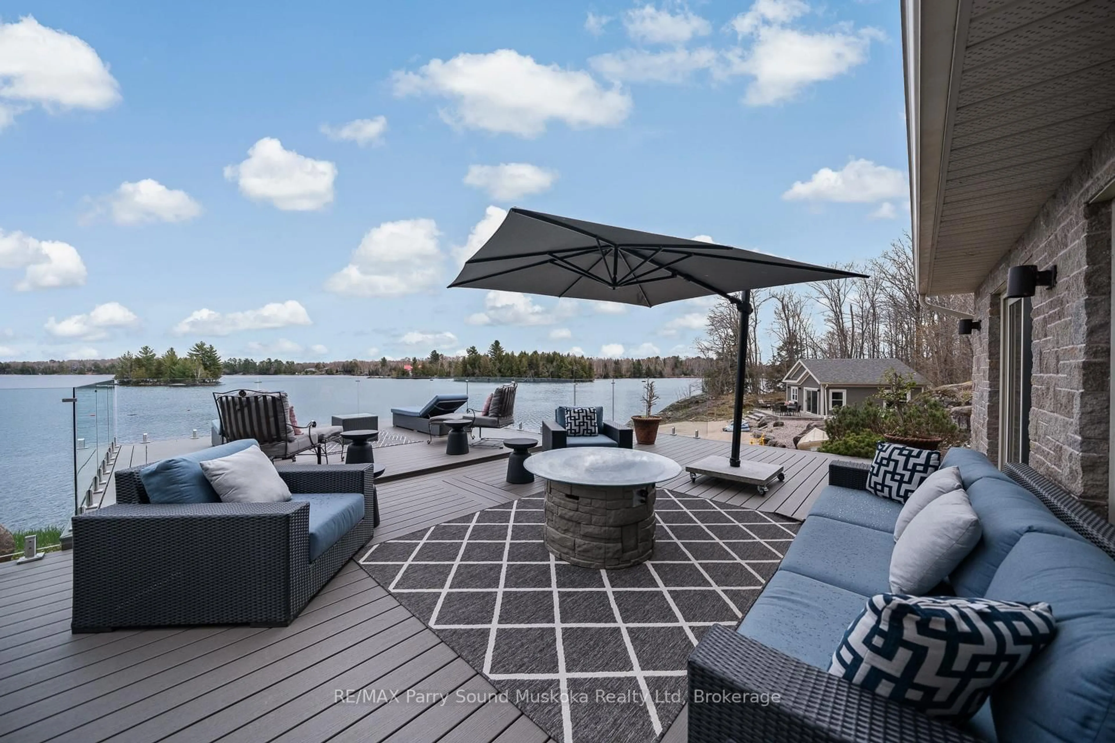 Patio, water/lake/river/ocean view for 58 Tait's Island Rd, McKellar Ontario P2A 0B4