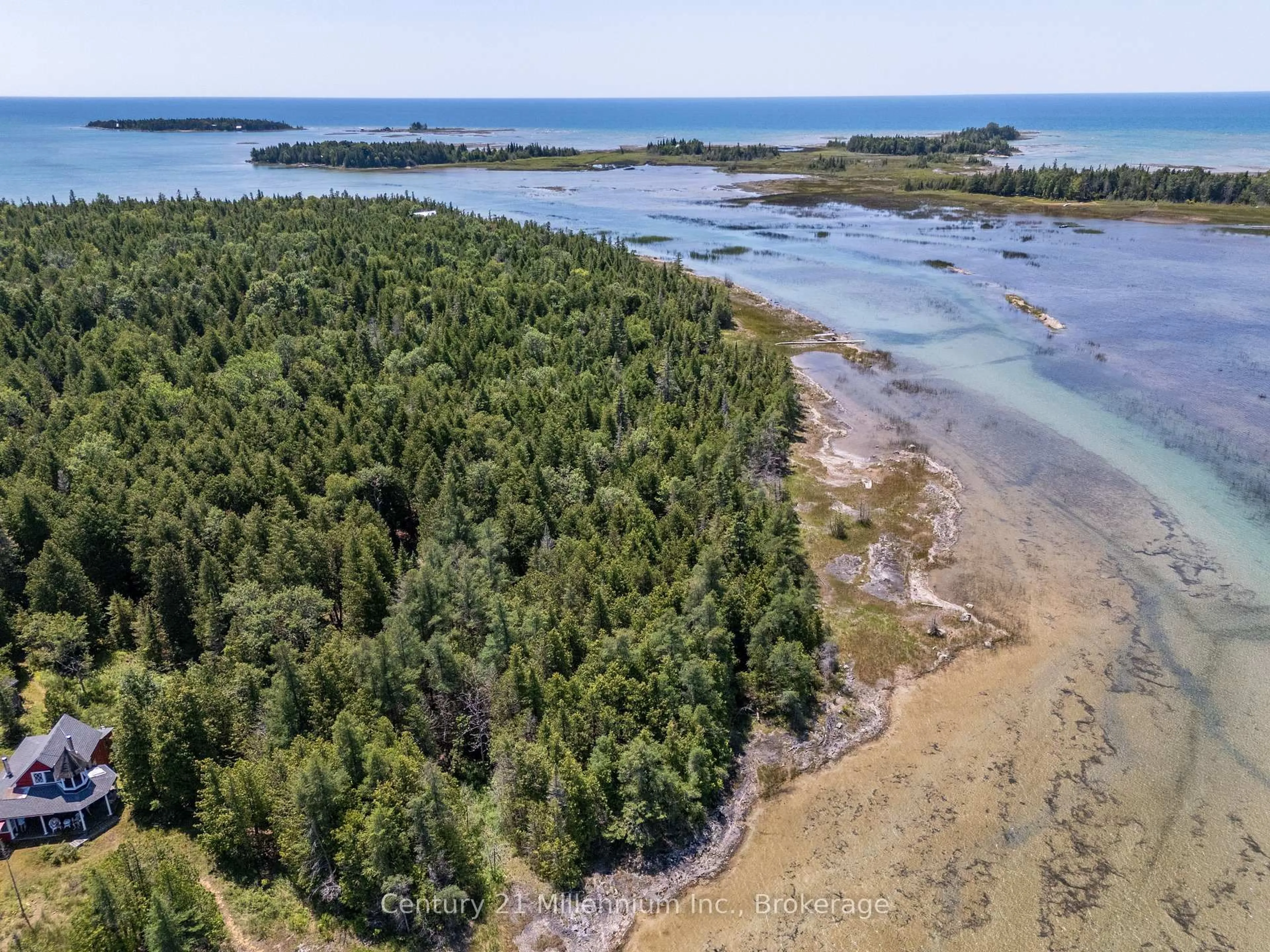 A pic from outside/outdoor area/front of a property/back of a property/a pic from drone, water/lake/river/ocean view for 77 Smokehouse Island, South Bruce Peninsula Ontario N0H 2T0
