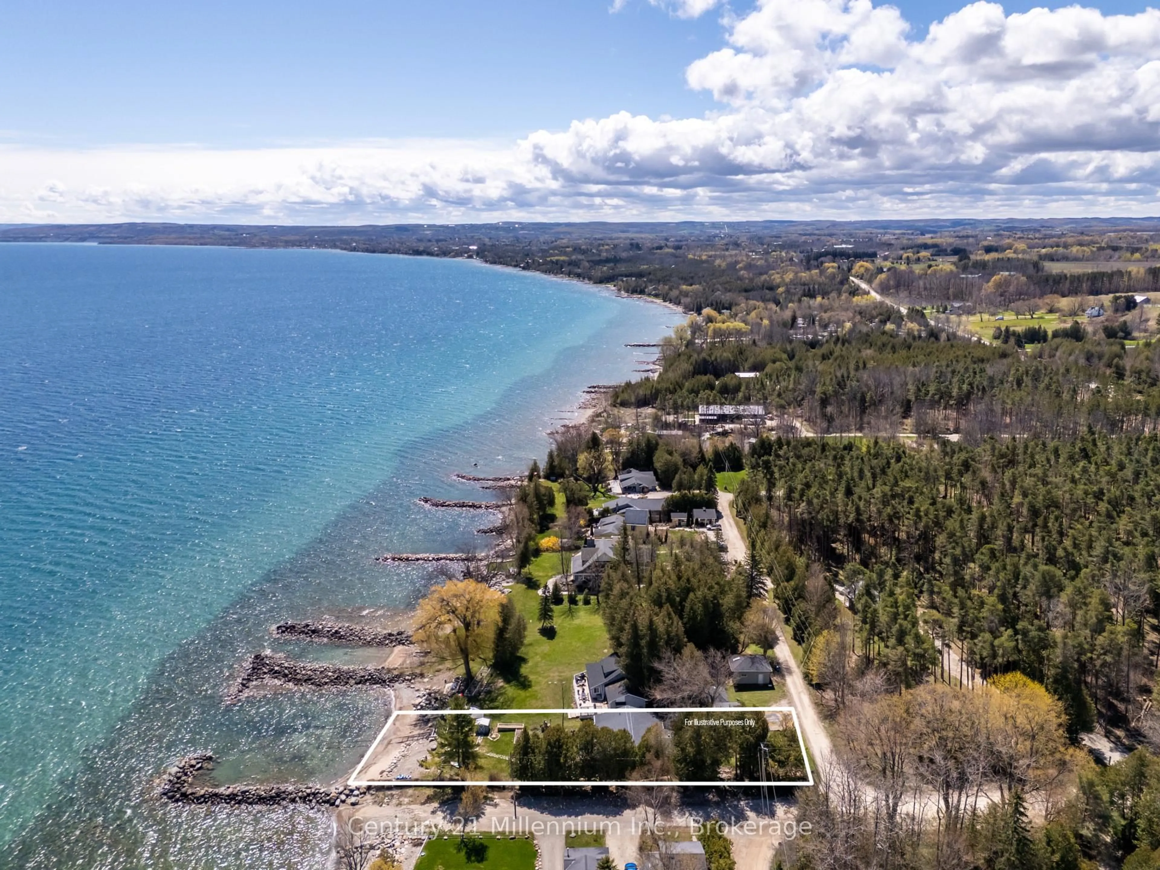 A pic from outside/outdoor area/front of a property/back of a property/a pic from drone, water/lake/river/ocean view for 117 Kiowana Beach Rd, Meaford Ontario N4L 1W5