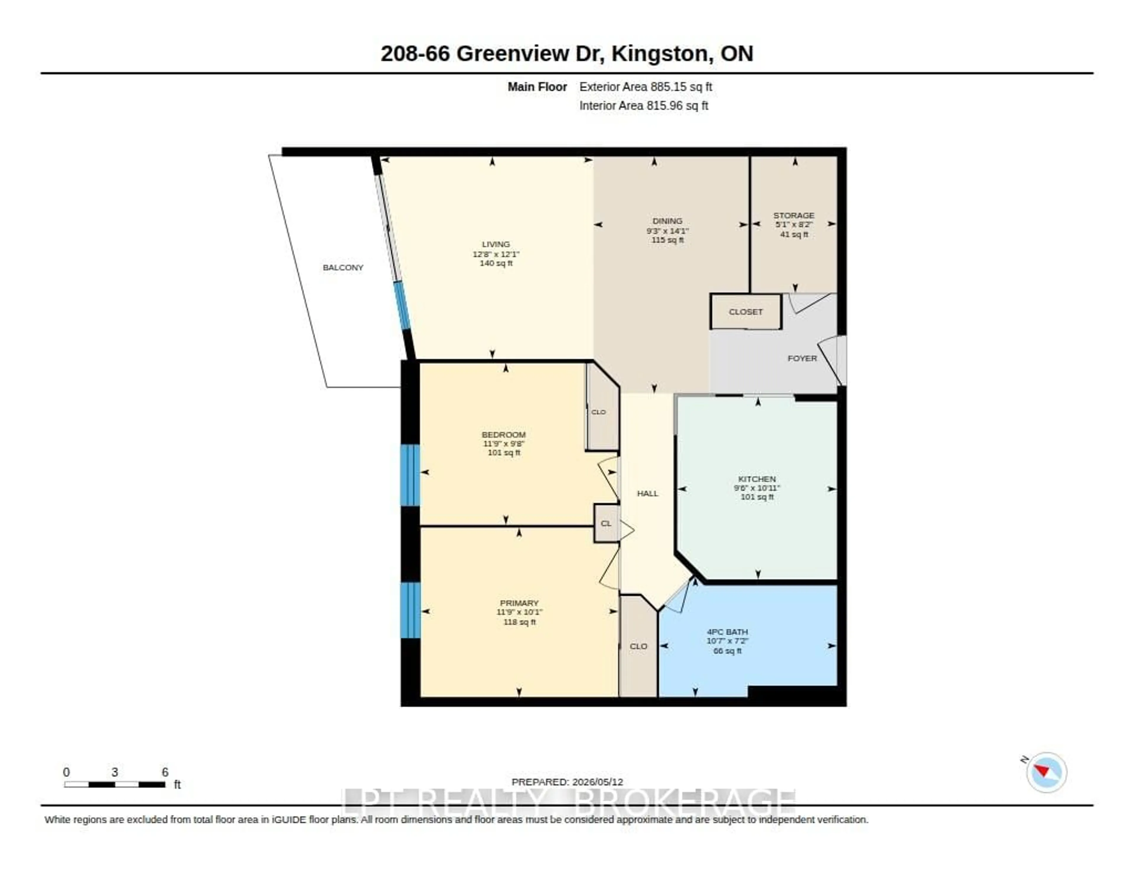 Floor plan for 66 Greenview Dr #208, Kingston Ontario K7M 7C5