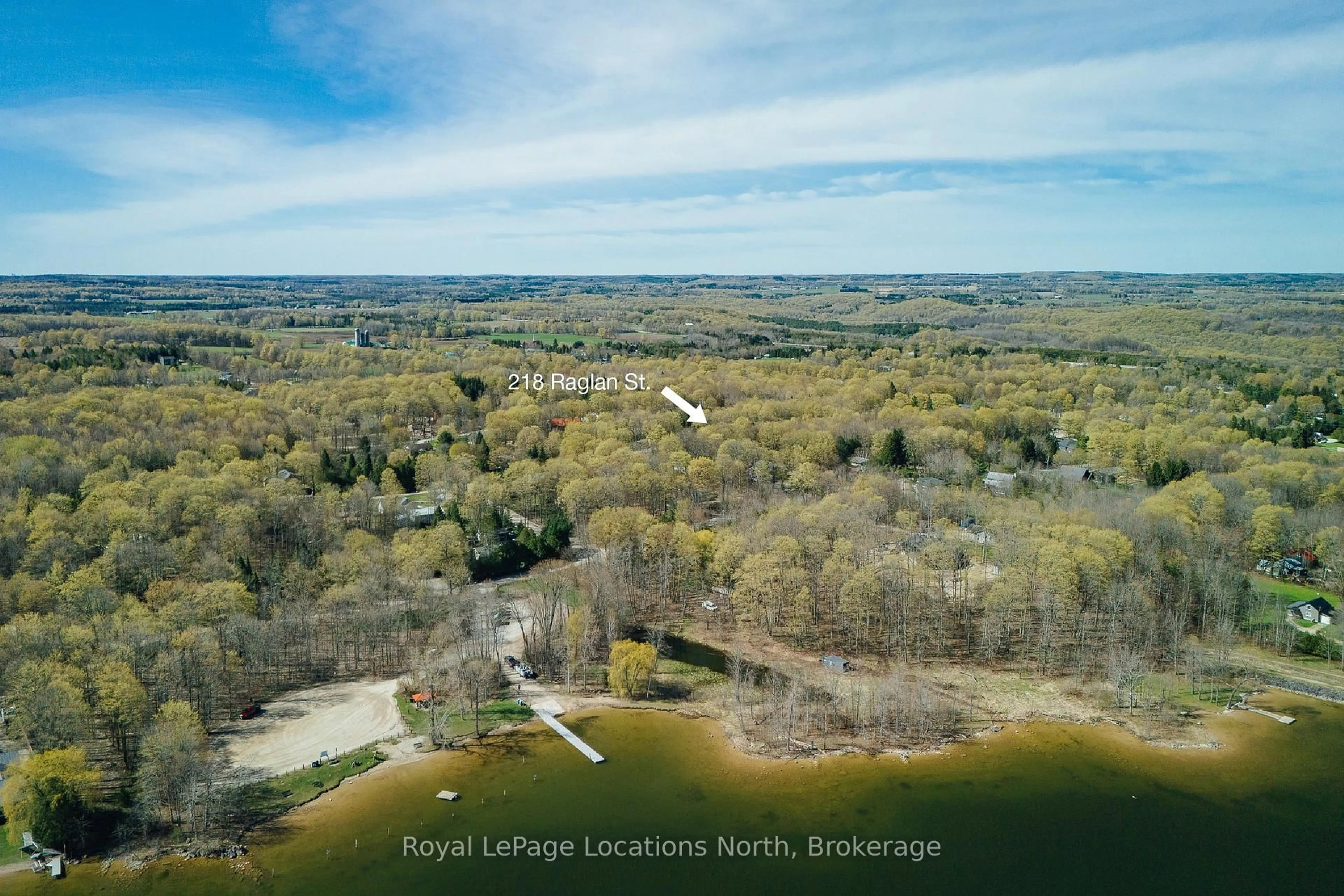 A pic from outside/outdoor area/front of a property/back of a property/a pic from drone, water/lake/river/ocean view for 218 Raglan St, Grey Highlands Ontario N0C 1E0