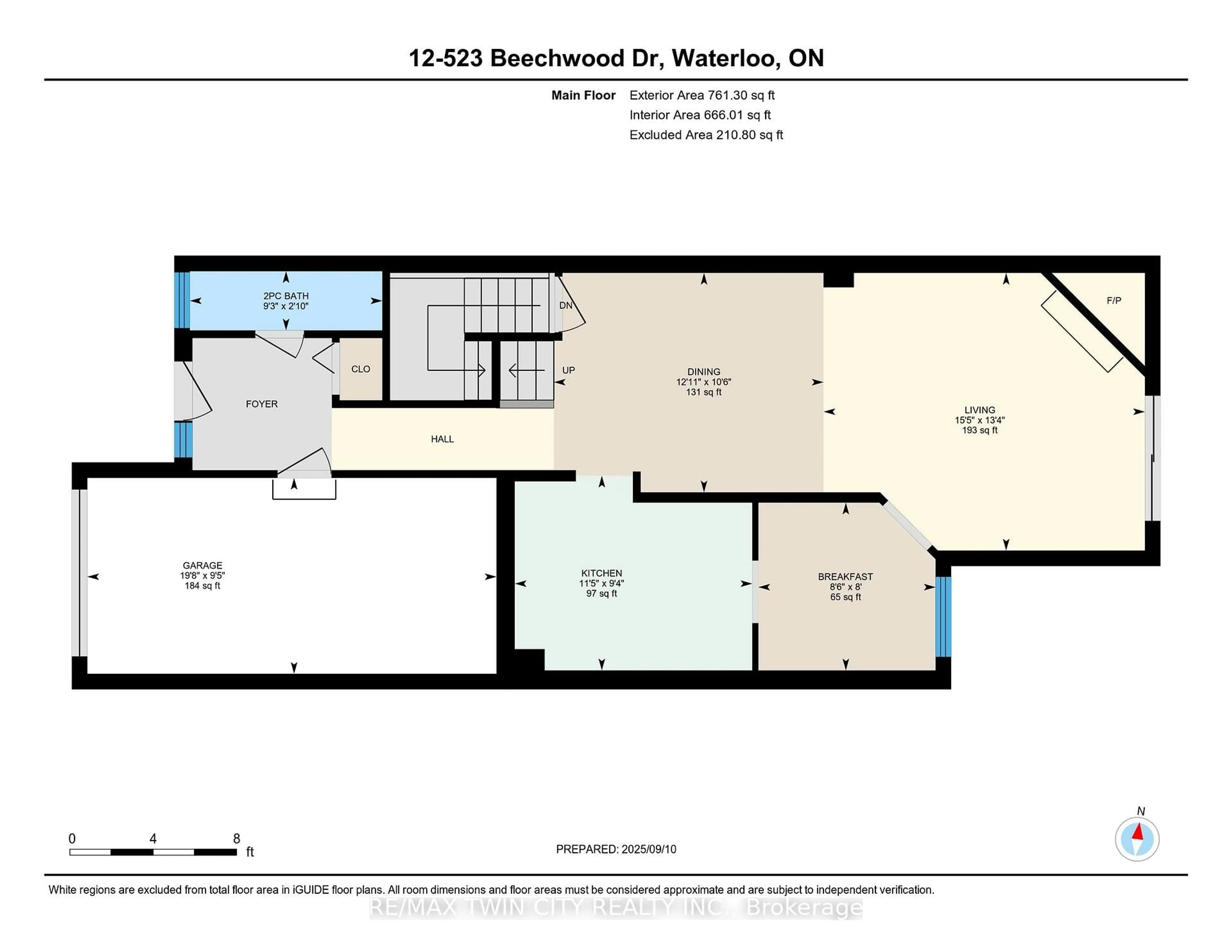 Floor plan for 523 Beechwood Dr #12, Waterloo Ontario N2T 2G7