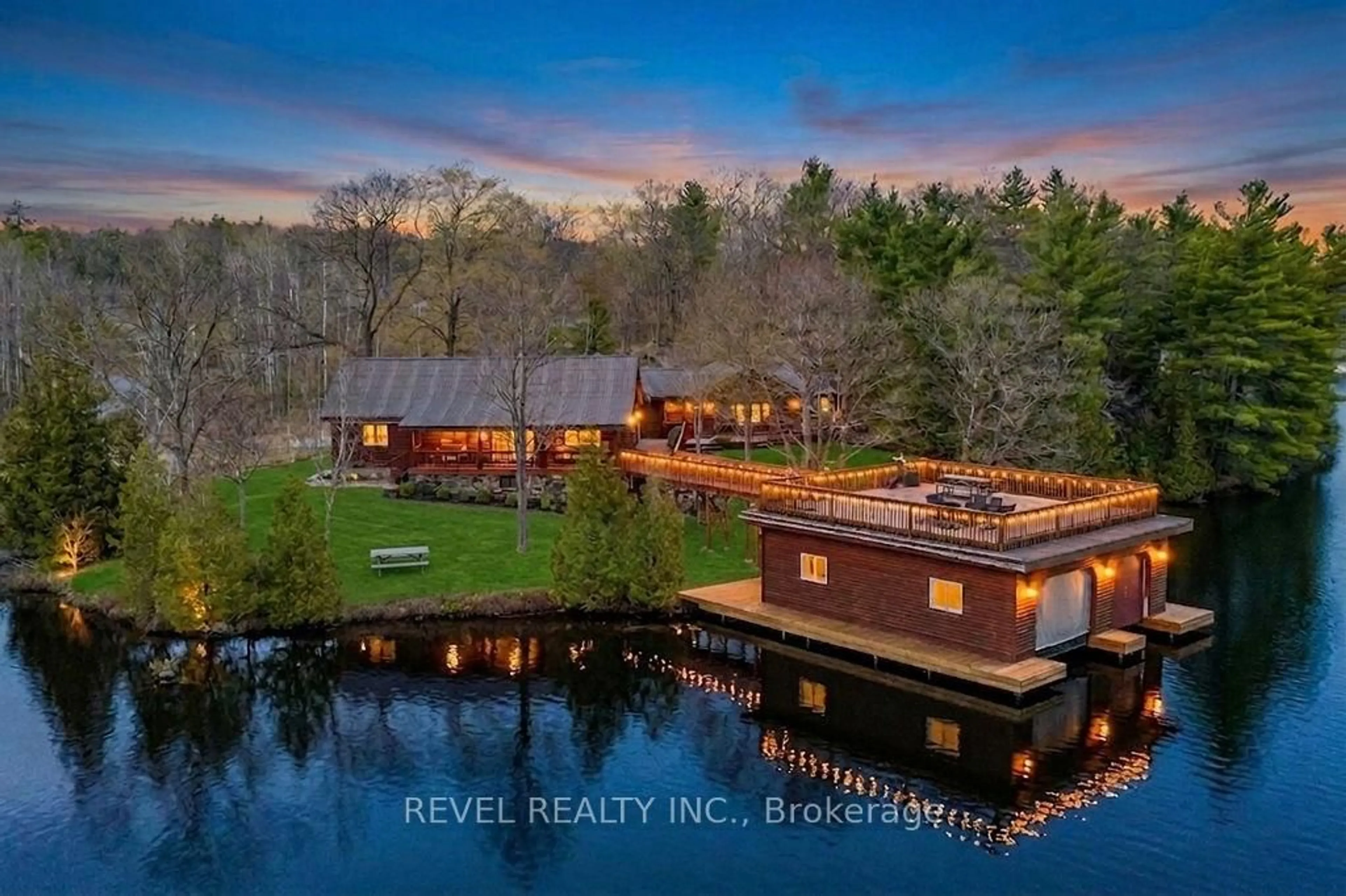 A pic from outside/outdoor area/front of a property/back of a property/a pic from drone, water/lake/river/ocean view for 180 Lake Rd, Georgian Bay Ontario L0K 1S0
