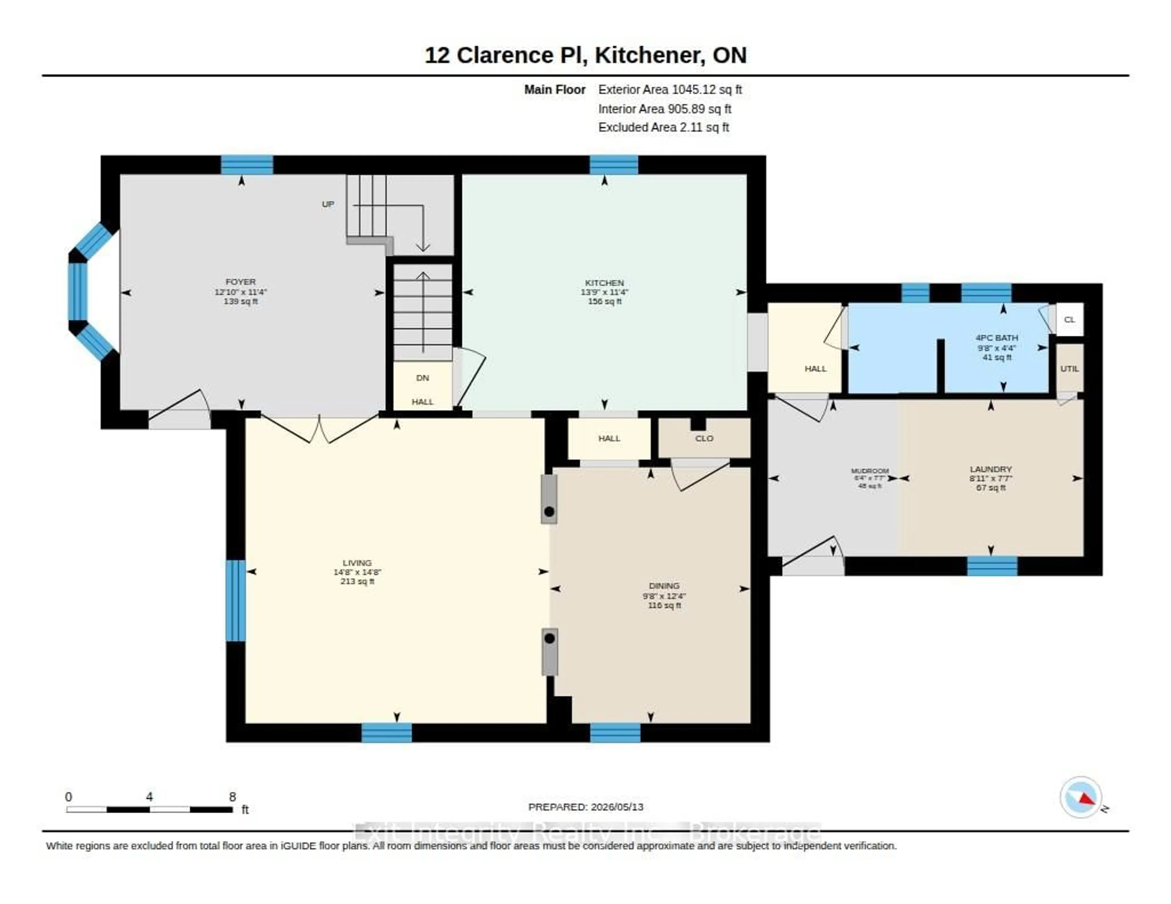 Floor plan for 12 Clarence Pl, Kitchener Ontario N2H 2L2