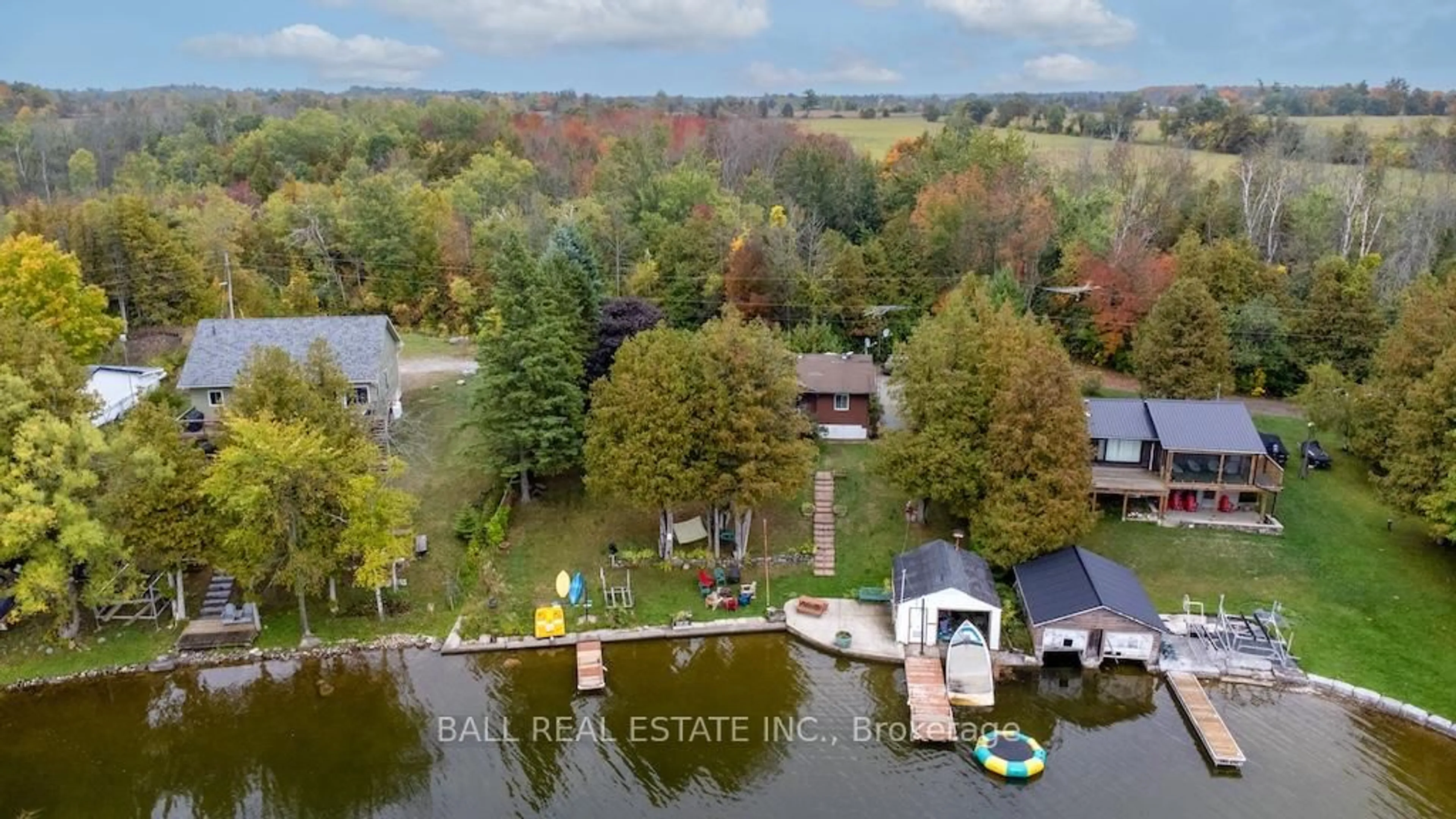 A pic from outside/outdoor area/front of a property/back of a property/a pic from drone, water/lake/river/ocean view for 275 Muskie Mile Lane, Trent Hills Ontario K0L 1Z0