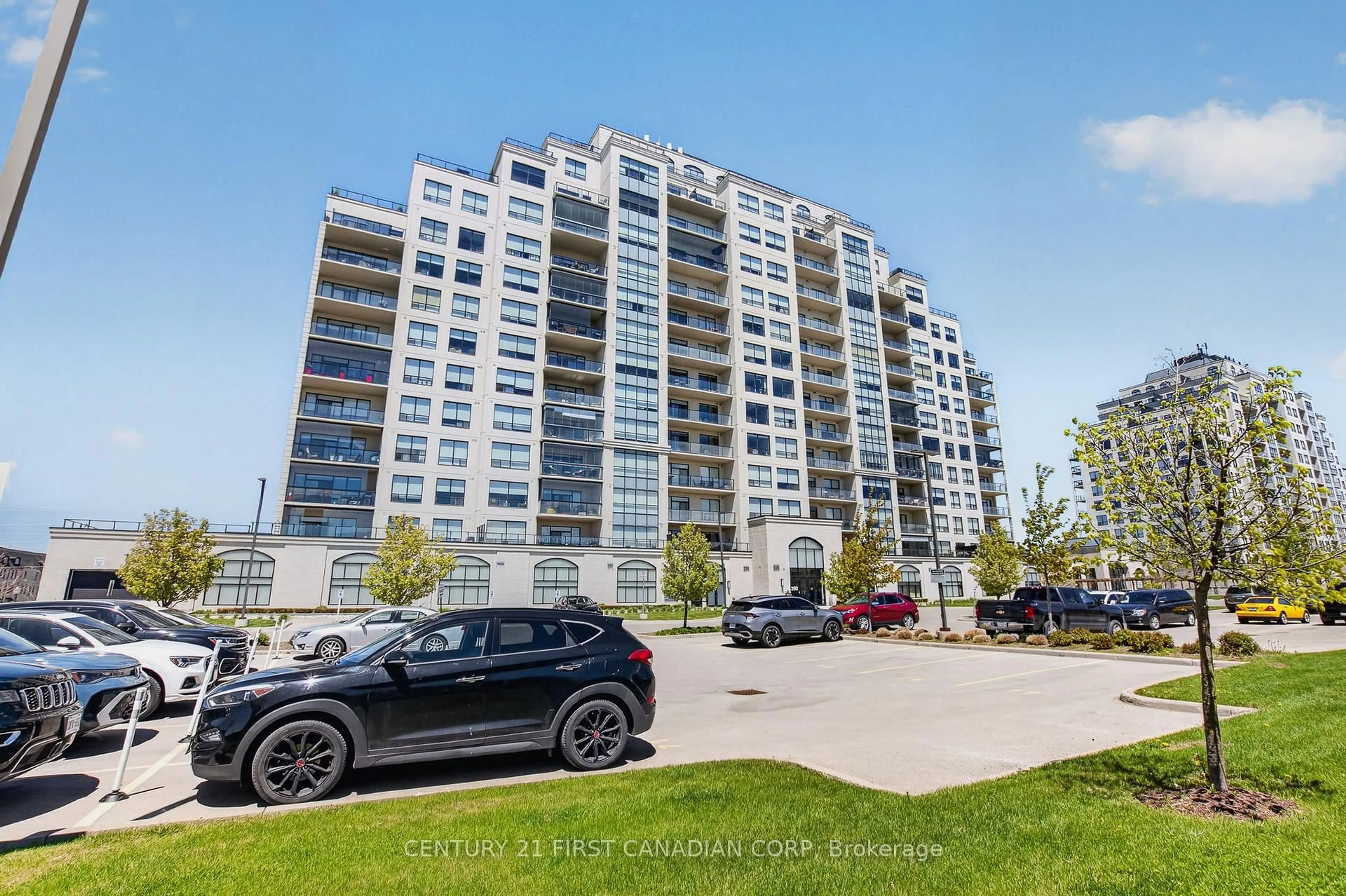 A pic from outside/outdoor area/front of a property/back of a property/a pic from drone, building for 260 Villagewalk Blvd #208, London North Ontario N6G 0W6