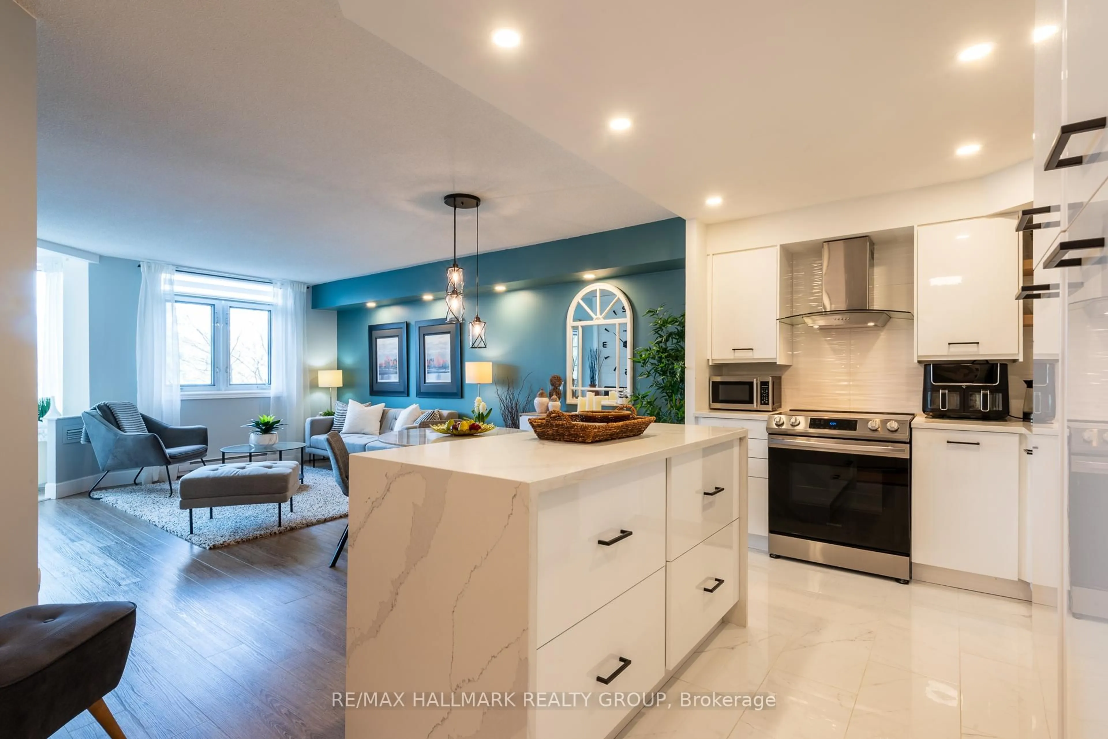 Open concept kitchen, ceramic/tile floor for 1025 Grenon Ave #303, Ottawa Ontario K2B 8S5