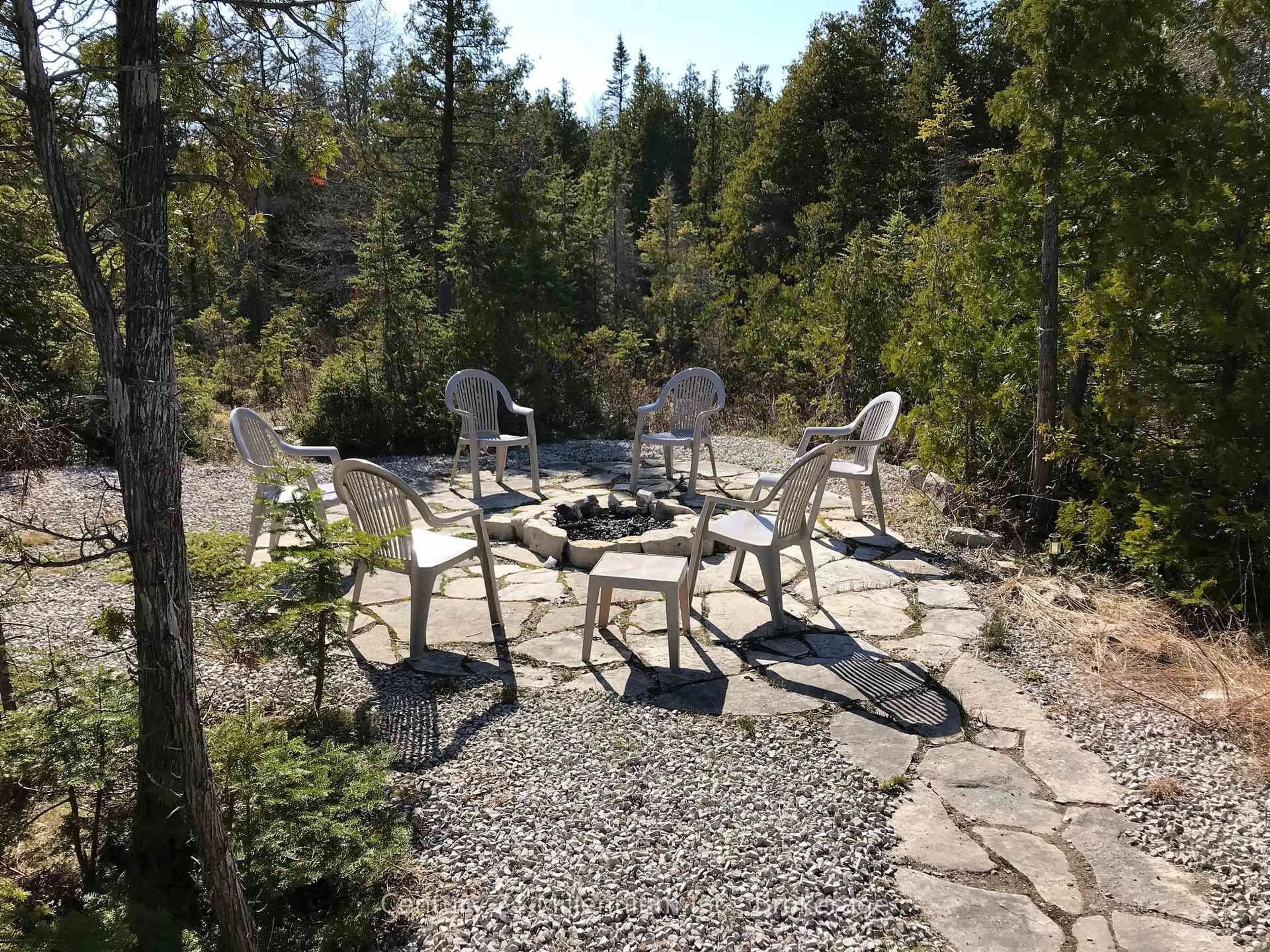 Patio, forest/trees view for 62 McIvor Dr, Northern Bruce Peninsula Ontario N0H 1Z0