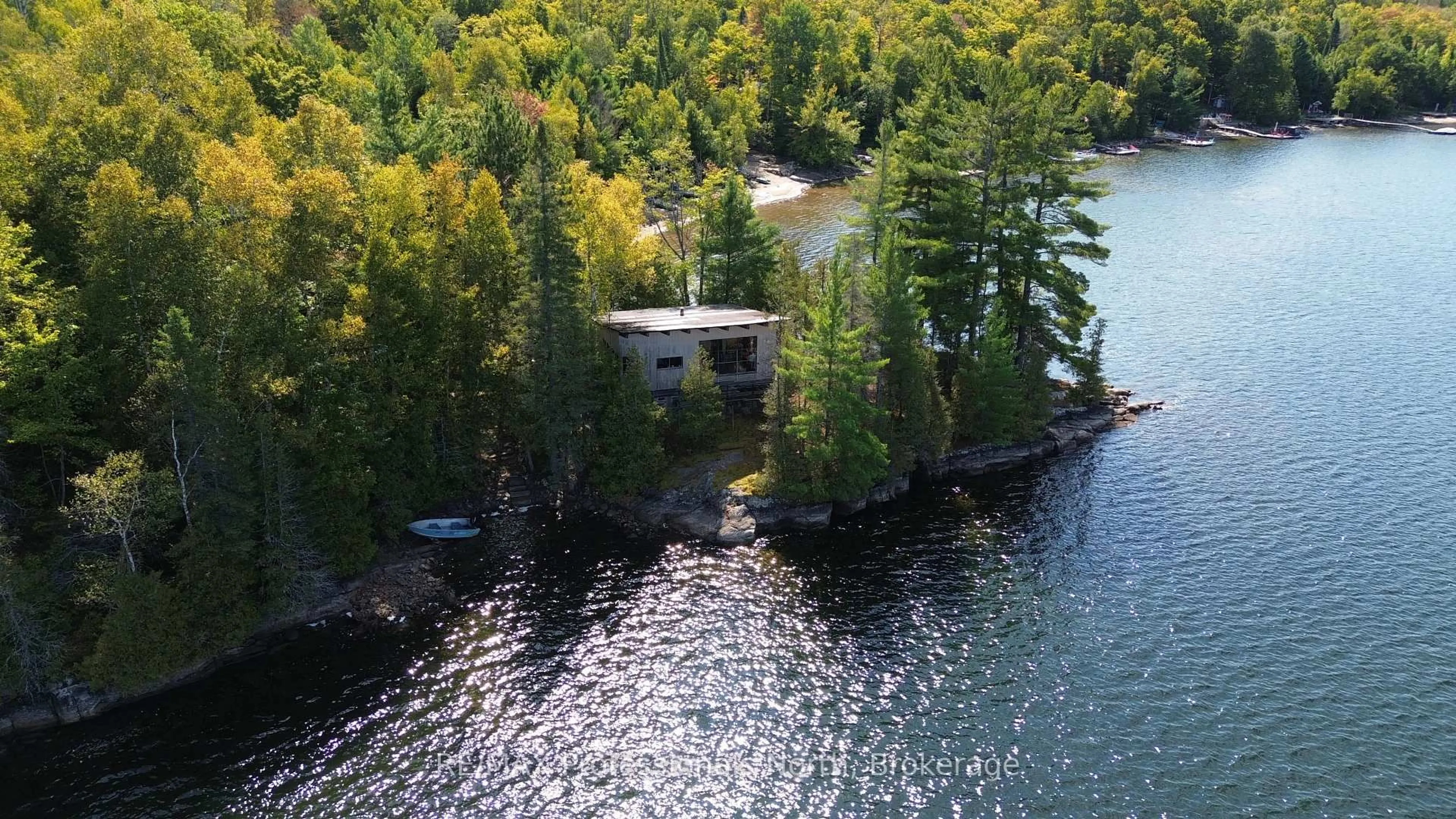 A pic from outside/outdoor area/front of a property/back of a property/a pic from drone, water/lake/river/ocean view for 10191 Farquhar South Shore, Dysart et al Ontario K0M 1S0