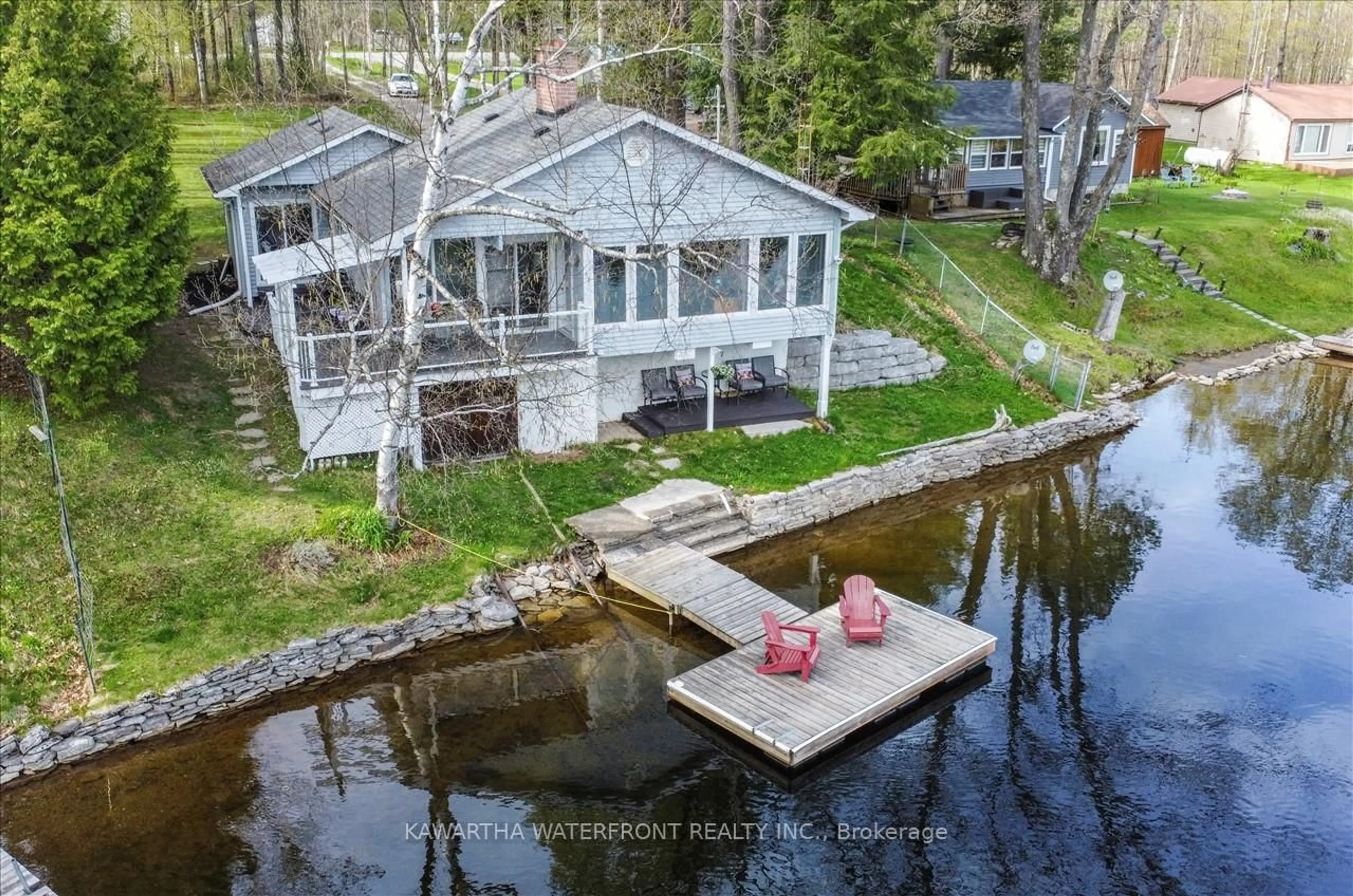 A pic from outside/outdoor area/front of a property/back of a property/a pic from drone, water/lake/river/ocean view for 3534 Monck Rd, Kawartha Lakes Ontario K0M 2L0