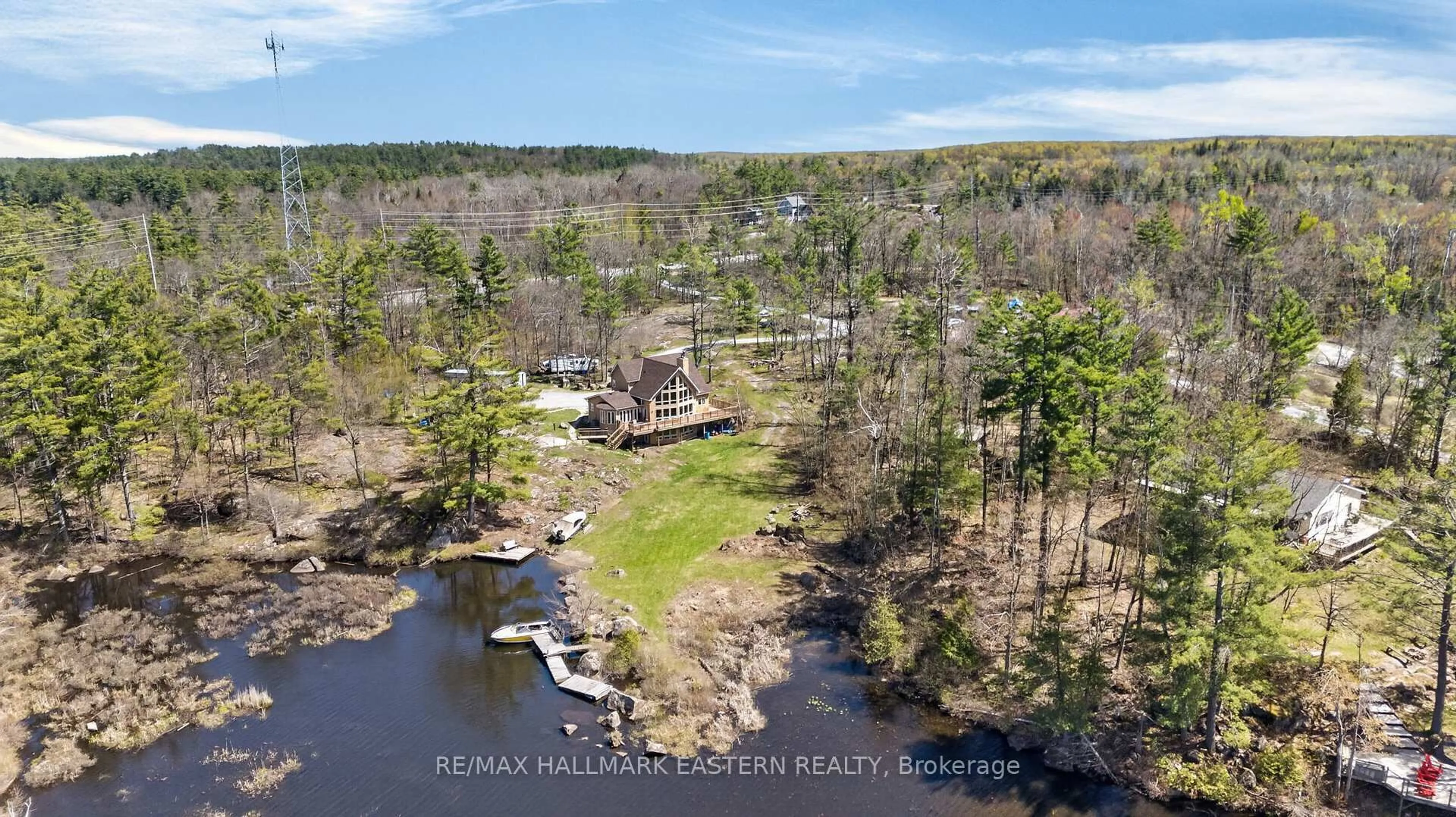 A pic from outside/outdoor area/front of a property/back of a property/a pic from drone, water/lake/river/ocean view for 1890 Morrow Lane, Douro-Dummer Ontario K0L 2H0