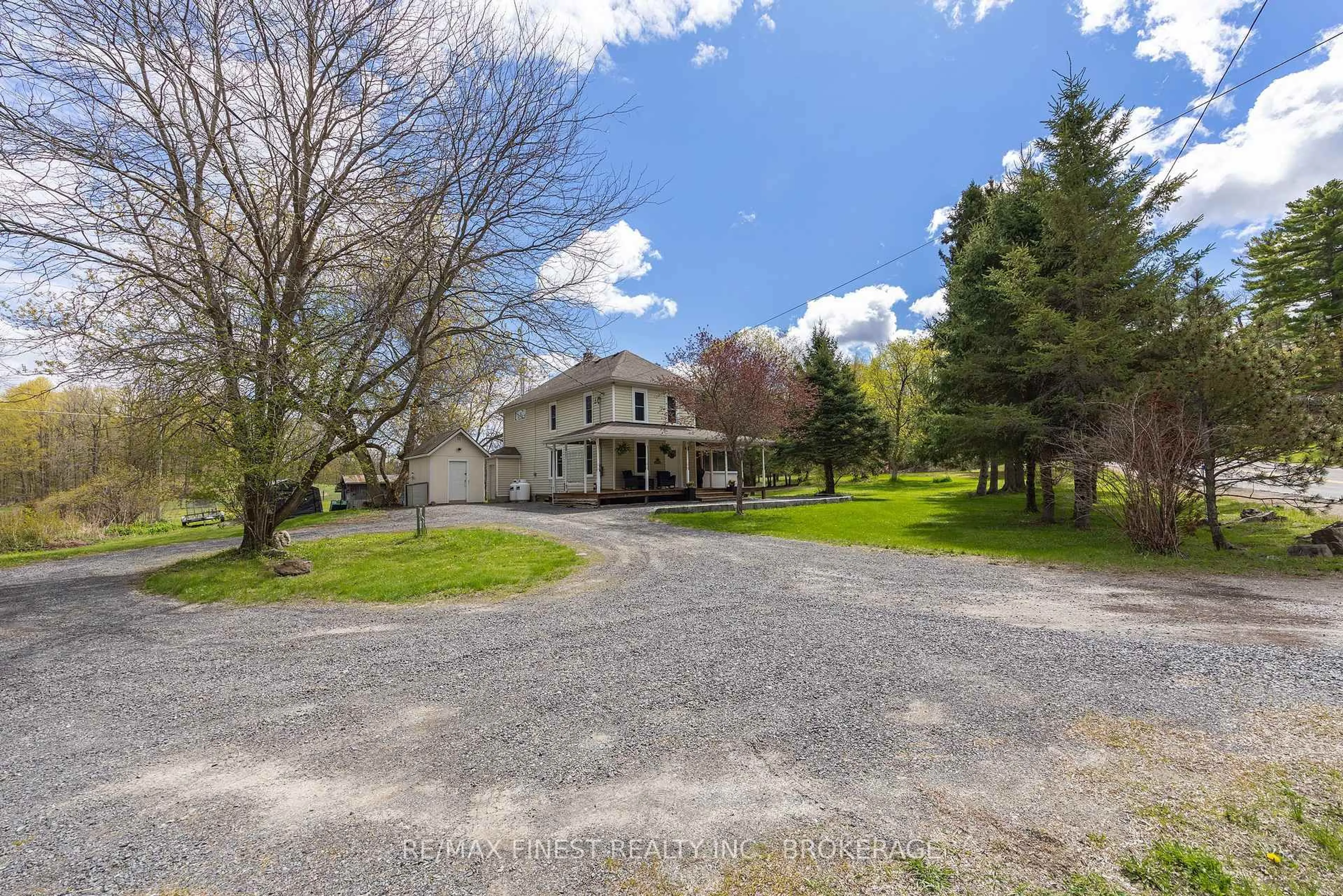 A pic from outside/outdoor area/front of a property/back of a property/a pic from drone, unknown for 402 Jones Falls Rd, Rideau Lakes Ontario K0G 1E0