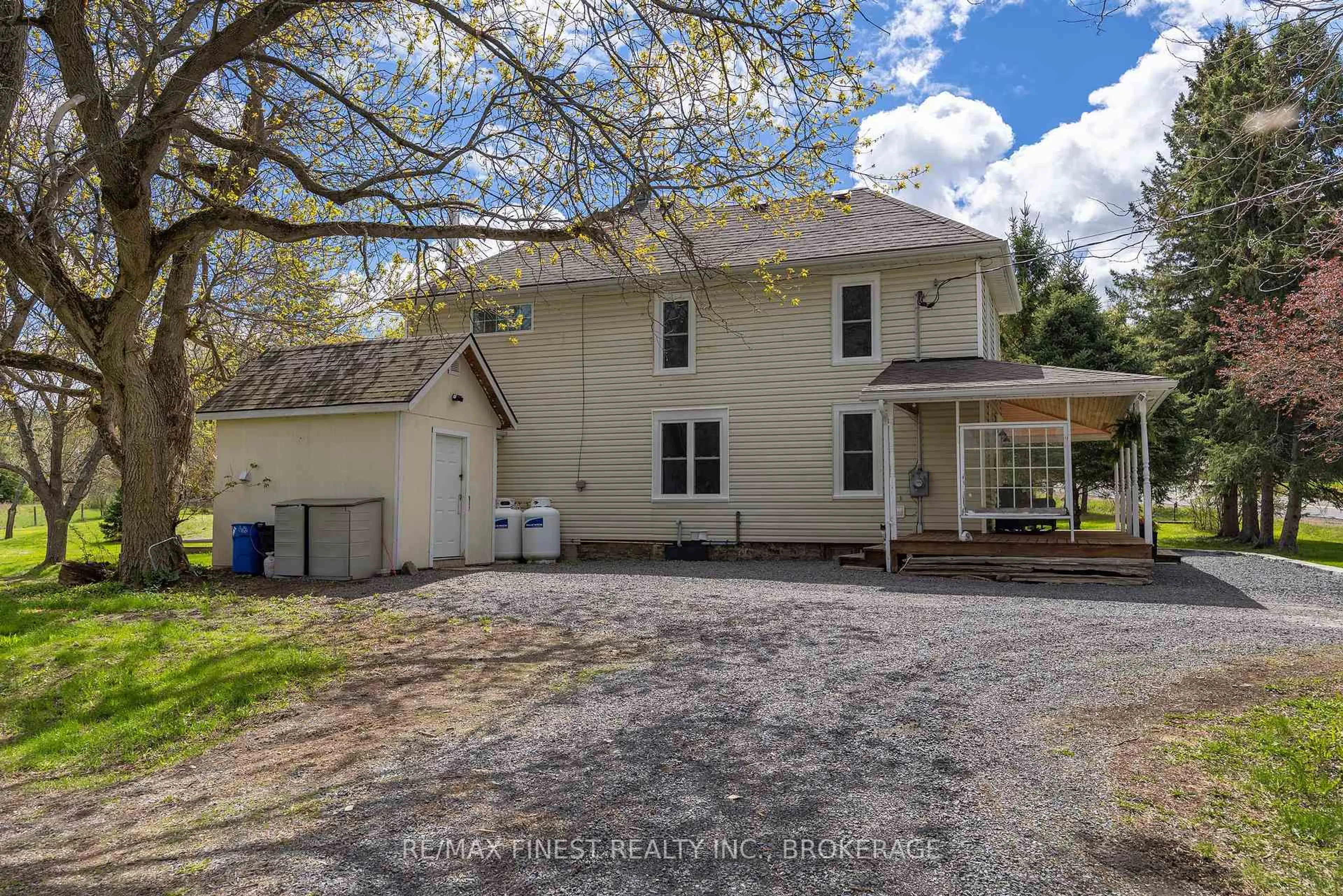 A pic from outside/outdoor area/front of a property/back of a property/a pic from drone, street for 402 Jones Falls Rd, Rideau Lakes Ontario K0G 1E0