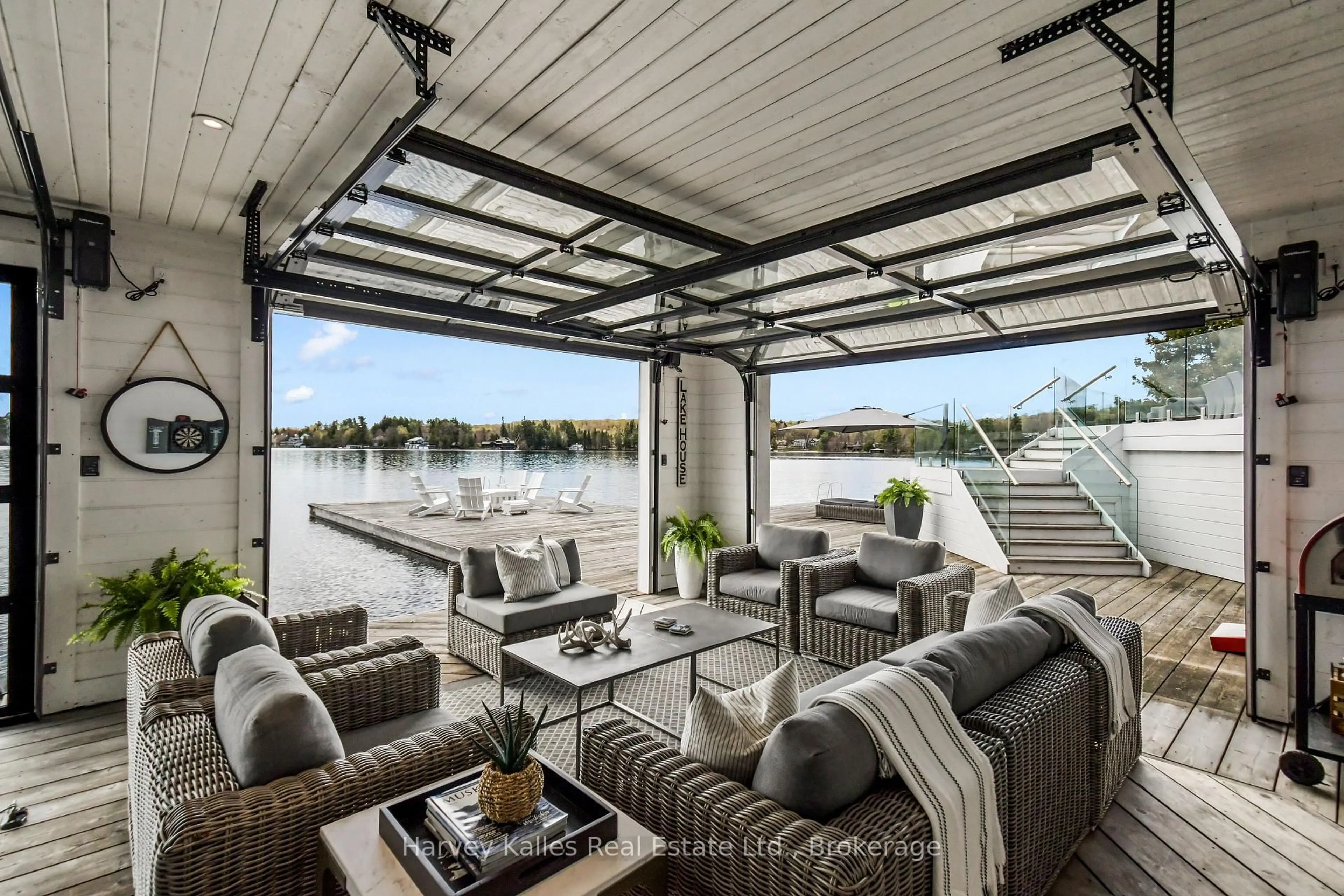 Patio, water/lake/river/ocean view for 1377 Peninsula Rd, Muskoka Lakes Ontario P0B 1J0