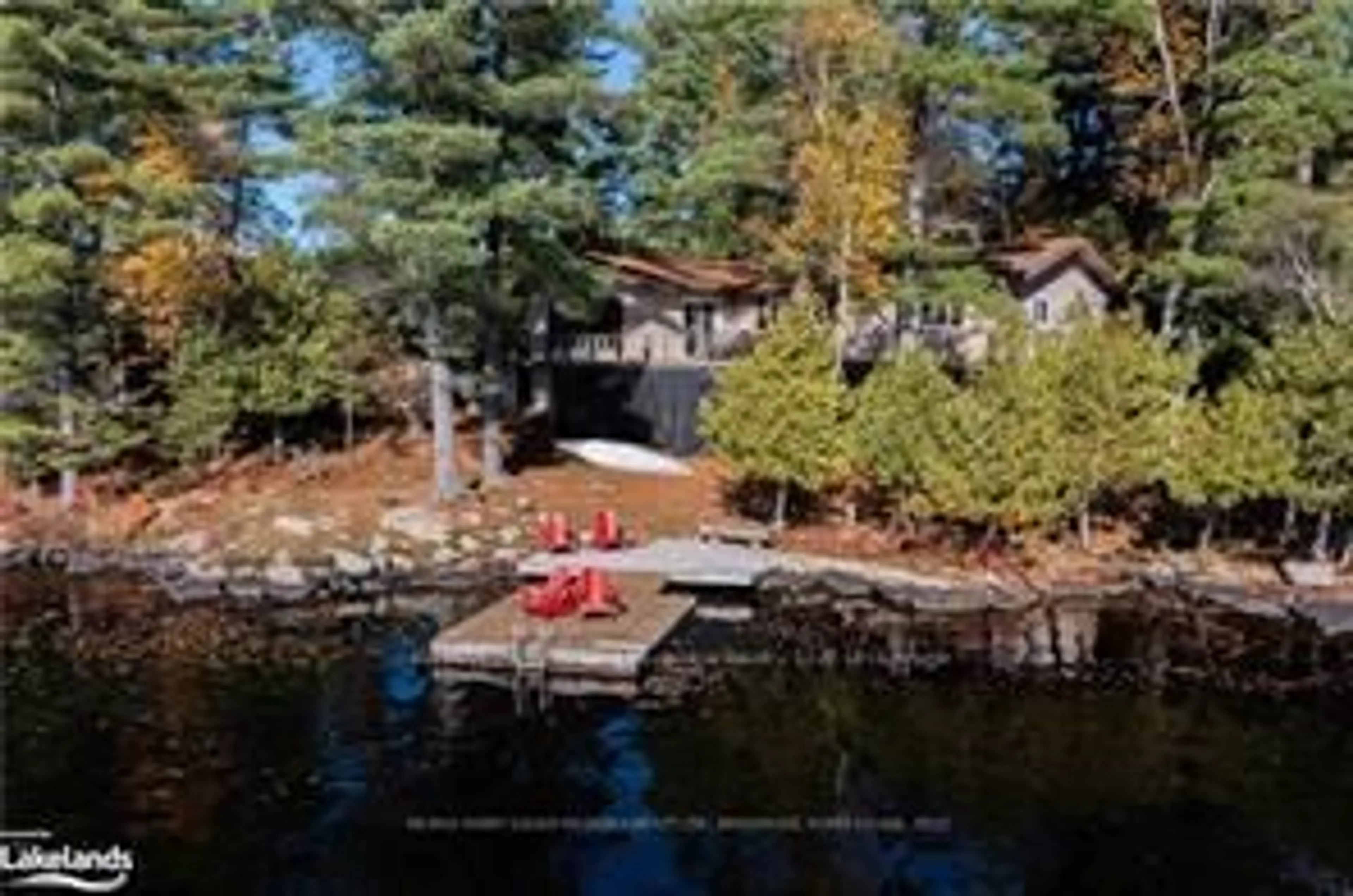 A pic from outside/outdoor area/front of a property/back of a property/a pic from drone, water/lake/river/ocean view for 7 & 9 EAST POINT Dr, McKellar Ontario P2A 0B4