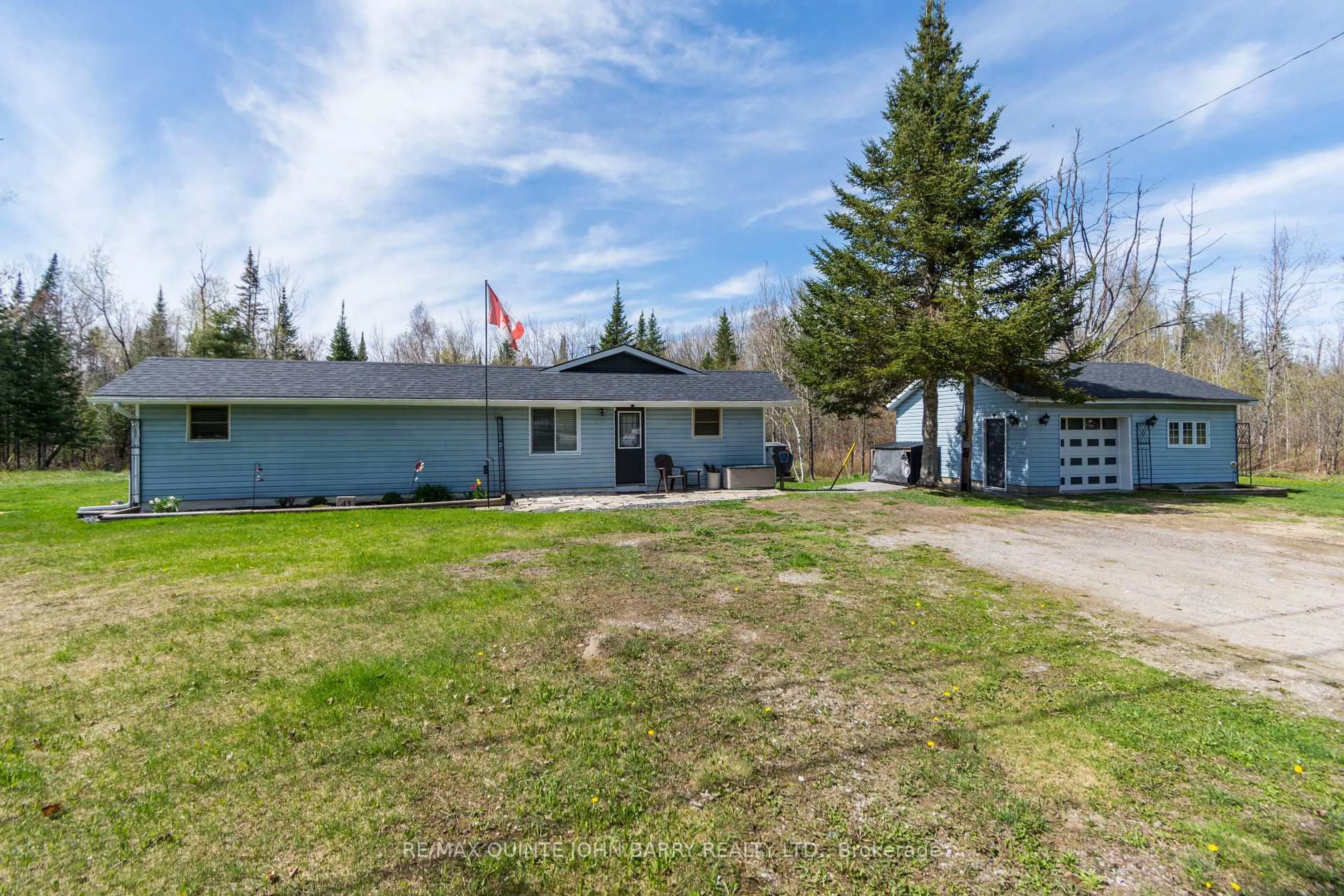 A pic from outside/outdoor area/front of a property/back of a property/a pic from drone, unknown for 43 Stoney Settlement Rd, Madoc Ontario K0K 1Y0