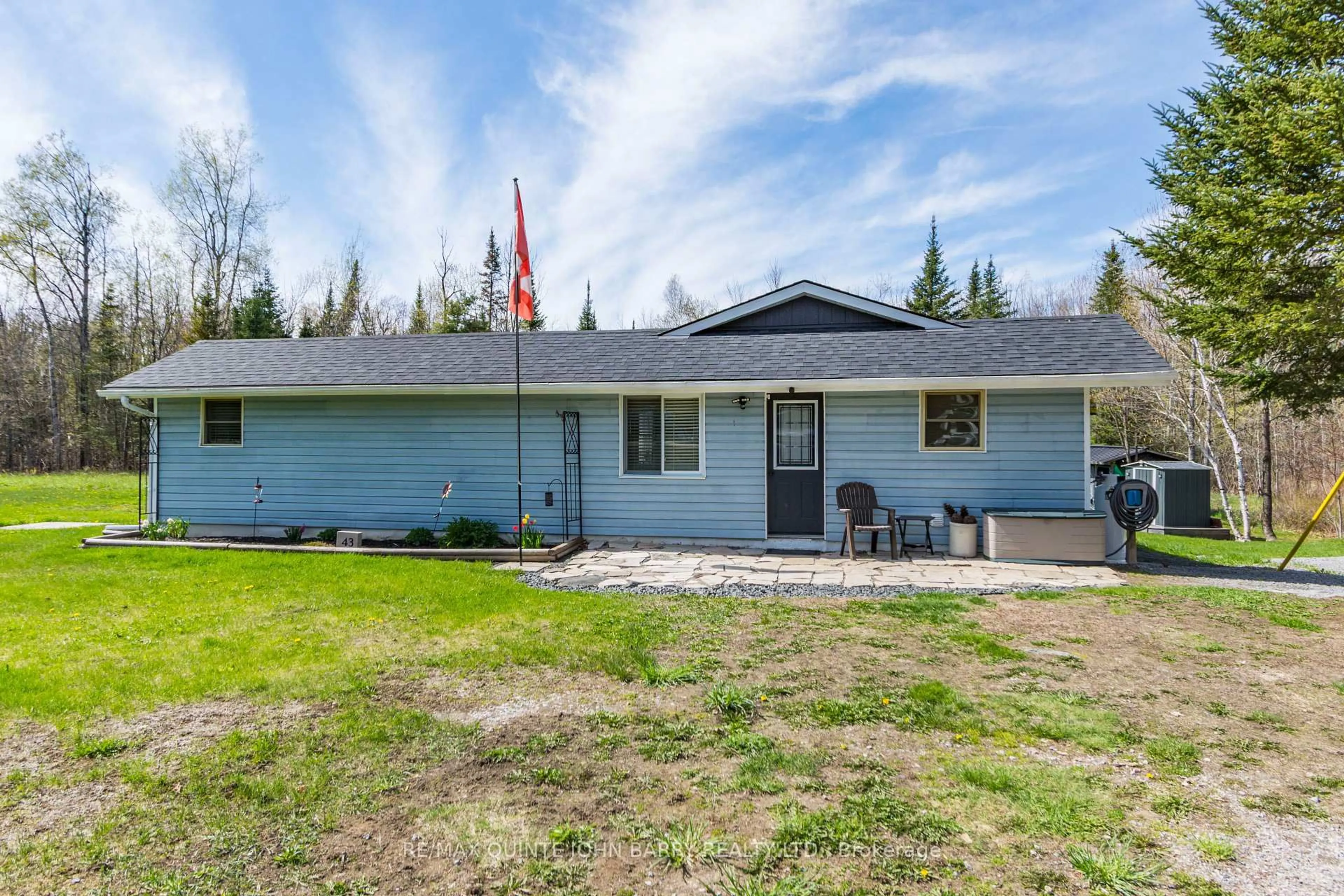 A pic from outside/outdoor area/front of a property/back of a property/a pic from drone, unknown for 43 Stoney Settlement Rd, Madoc Ontario K0K 1Y0