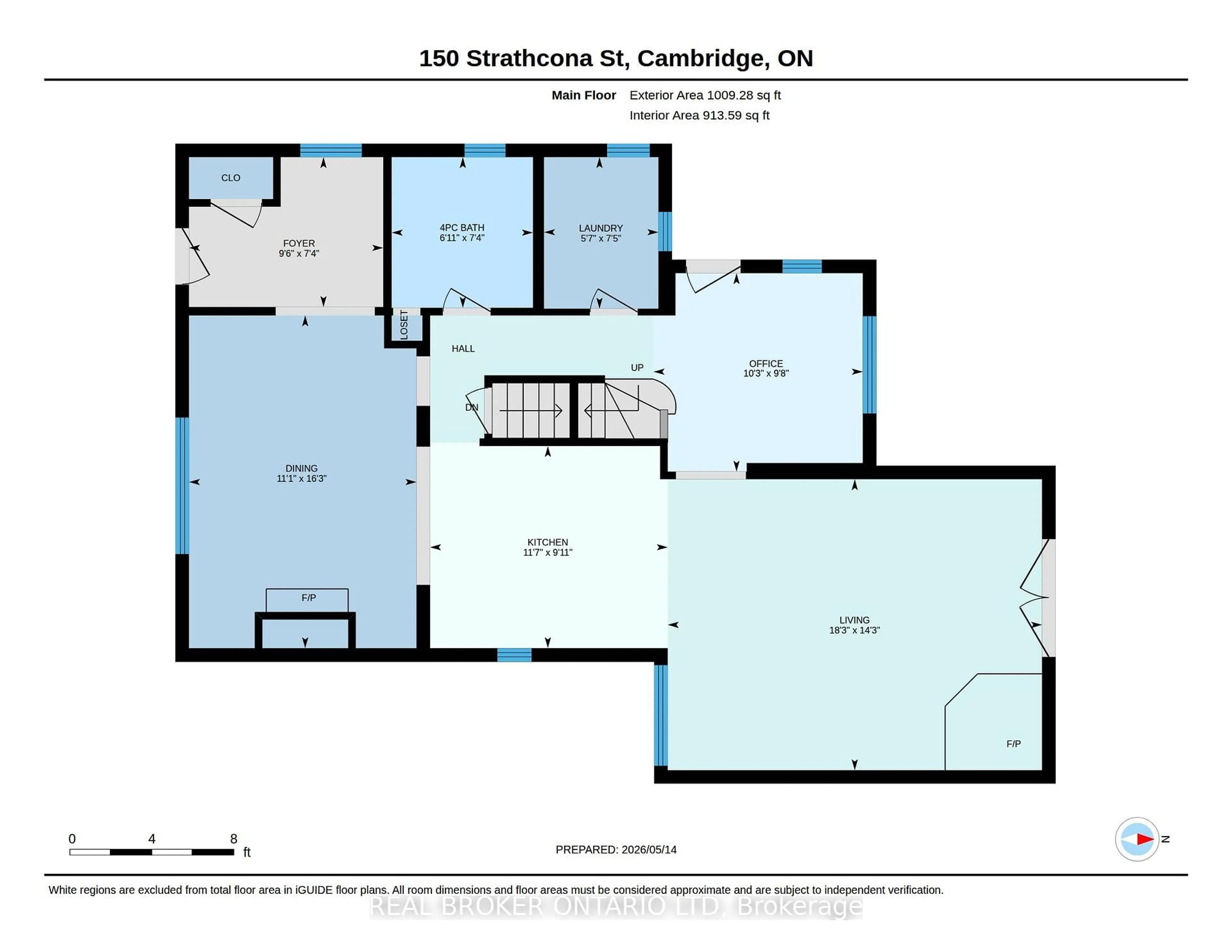 Floor plan for 150 Strathcona St, Cambridge Ontario N3C 1R3