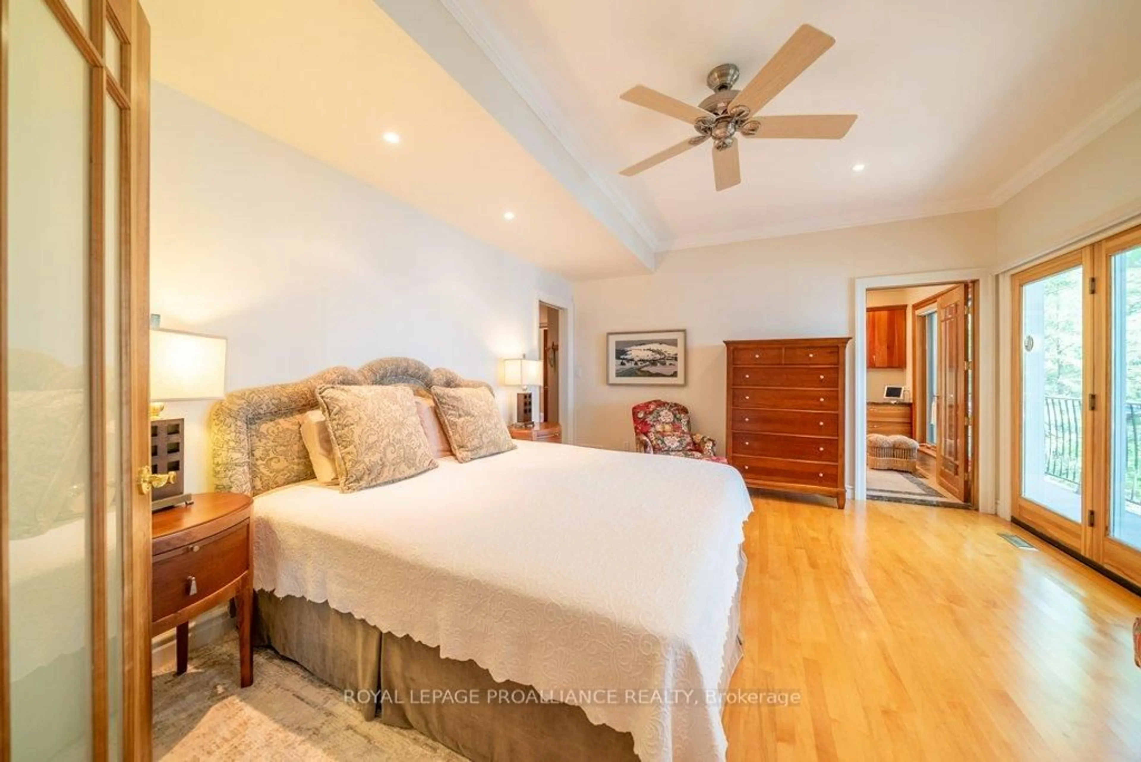 Bedroom with bed, wood/laminate floor for 403 Henniger Rd, Cloyne Ontario K0H 1K0