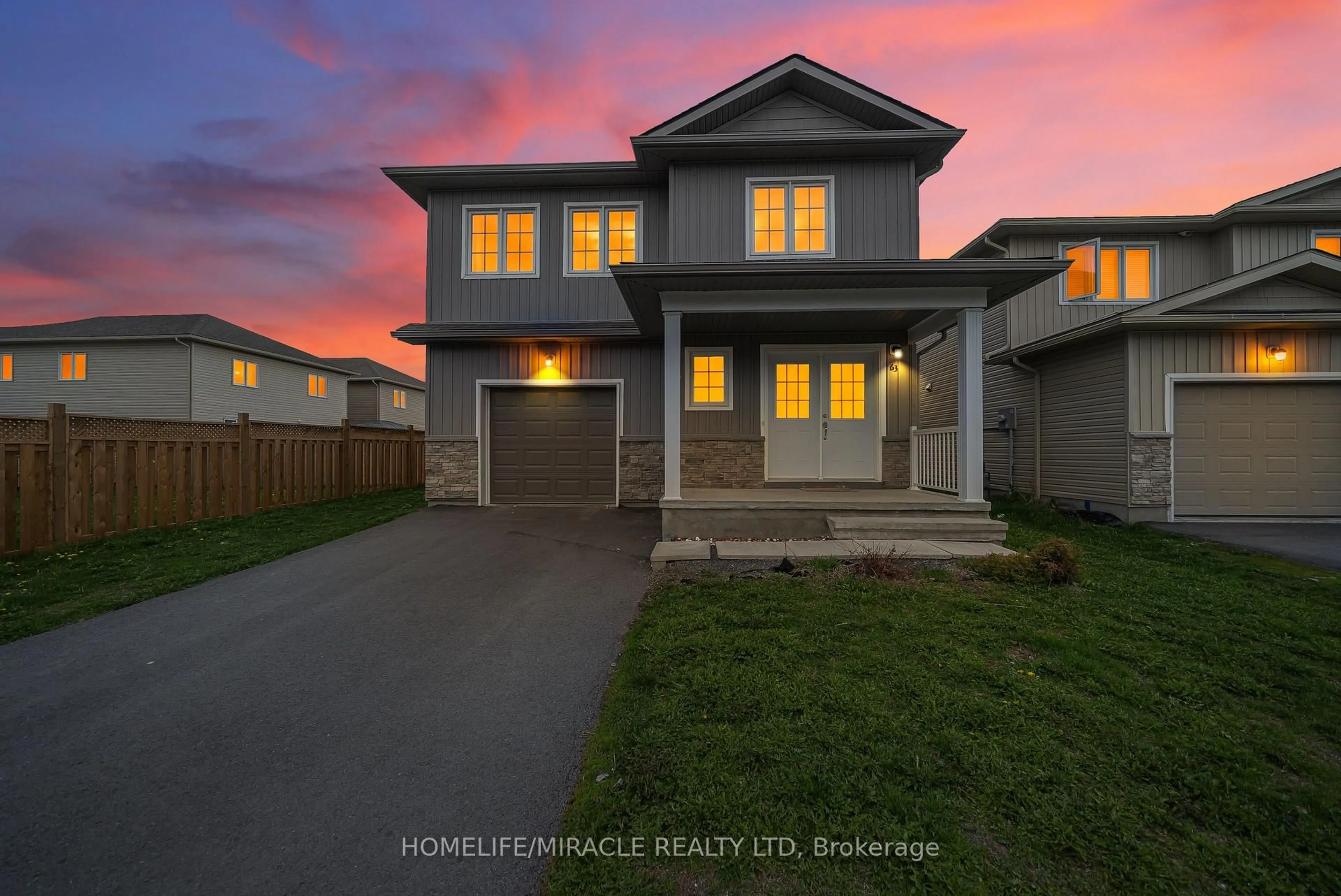 Home with vinyl exterior material, street for 63 Brennan Cres, Bissett Creek Ontario K0H 2H0