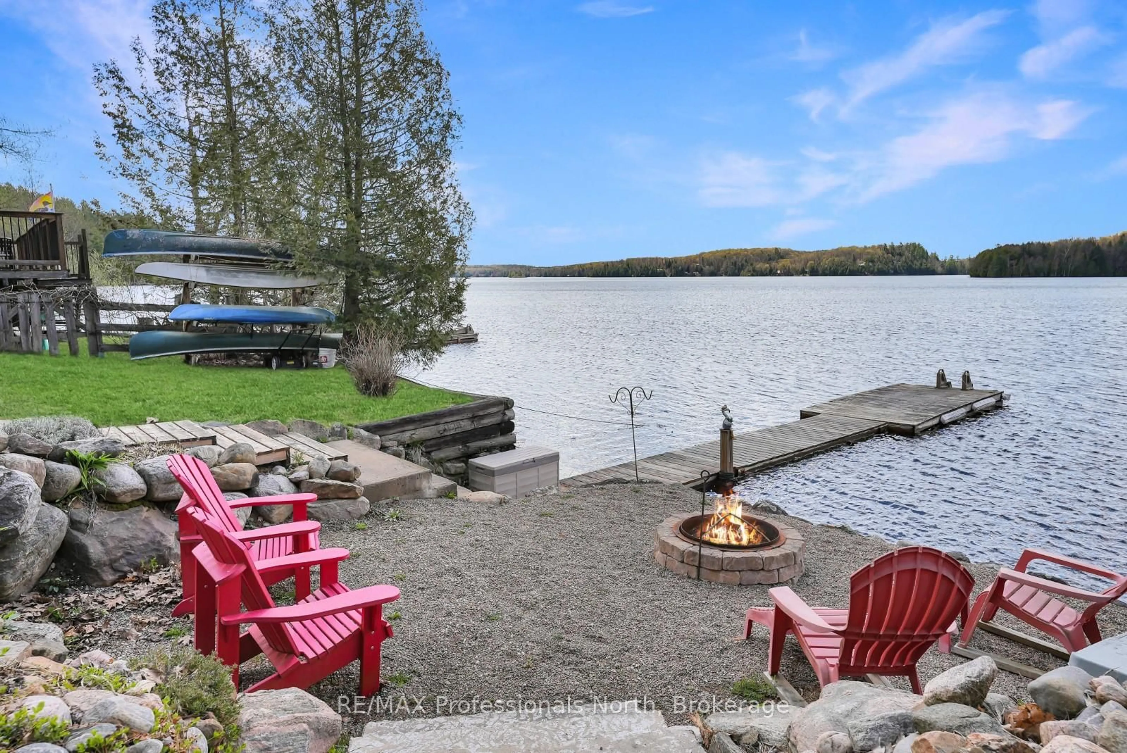 Patio, water/lake/river/ocean view for 1325 & 1314 Claude Brown Rd, Minden Hills Ontario K0M 2K0