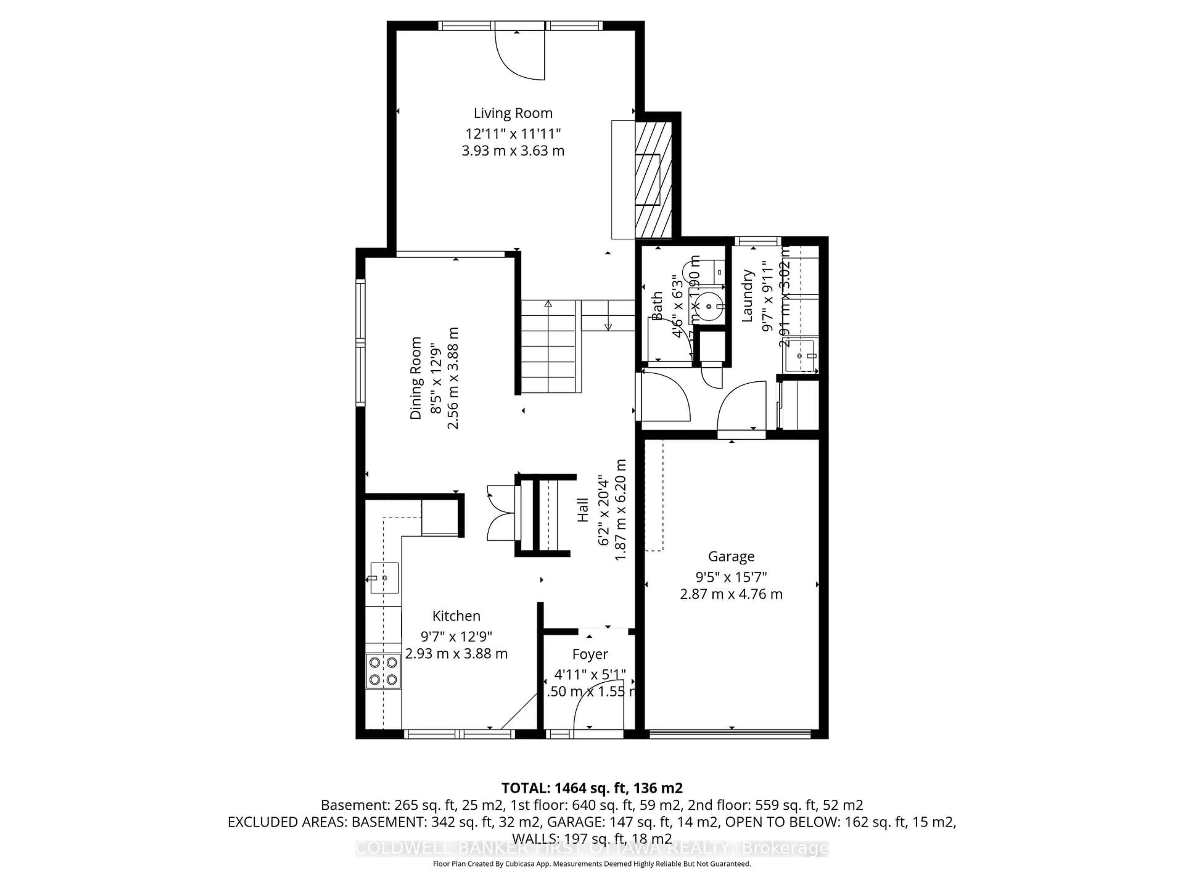 Floor plan for 34 Melville Dr, Ottawa Ontario K2J 2E9