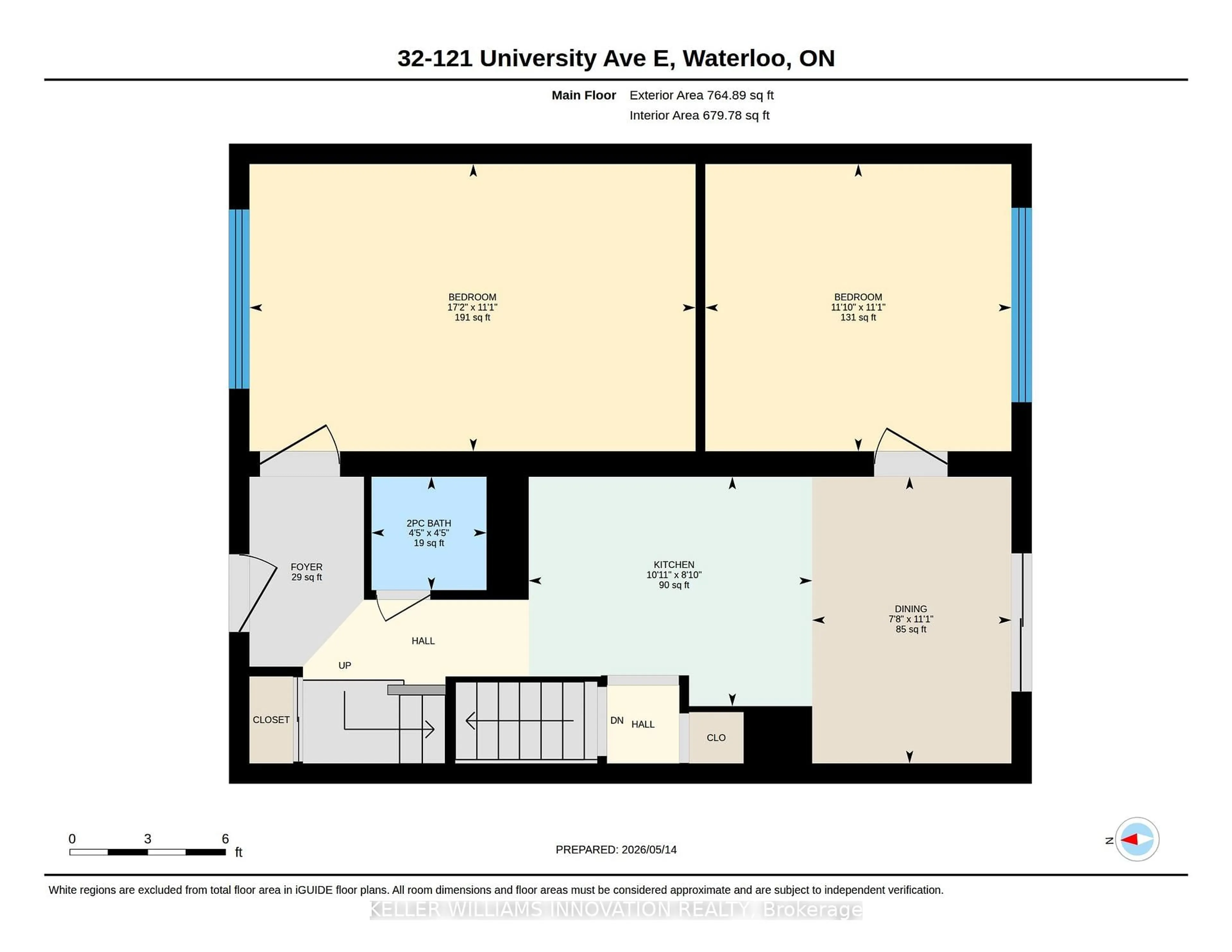 Floor plan for 121 University Ave #32, Waterloo Ontario N2J 4J1
