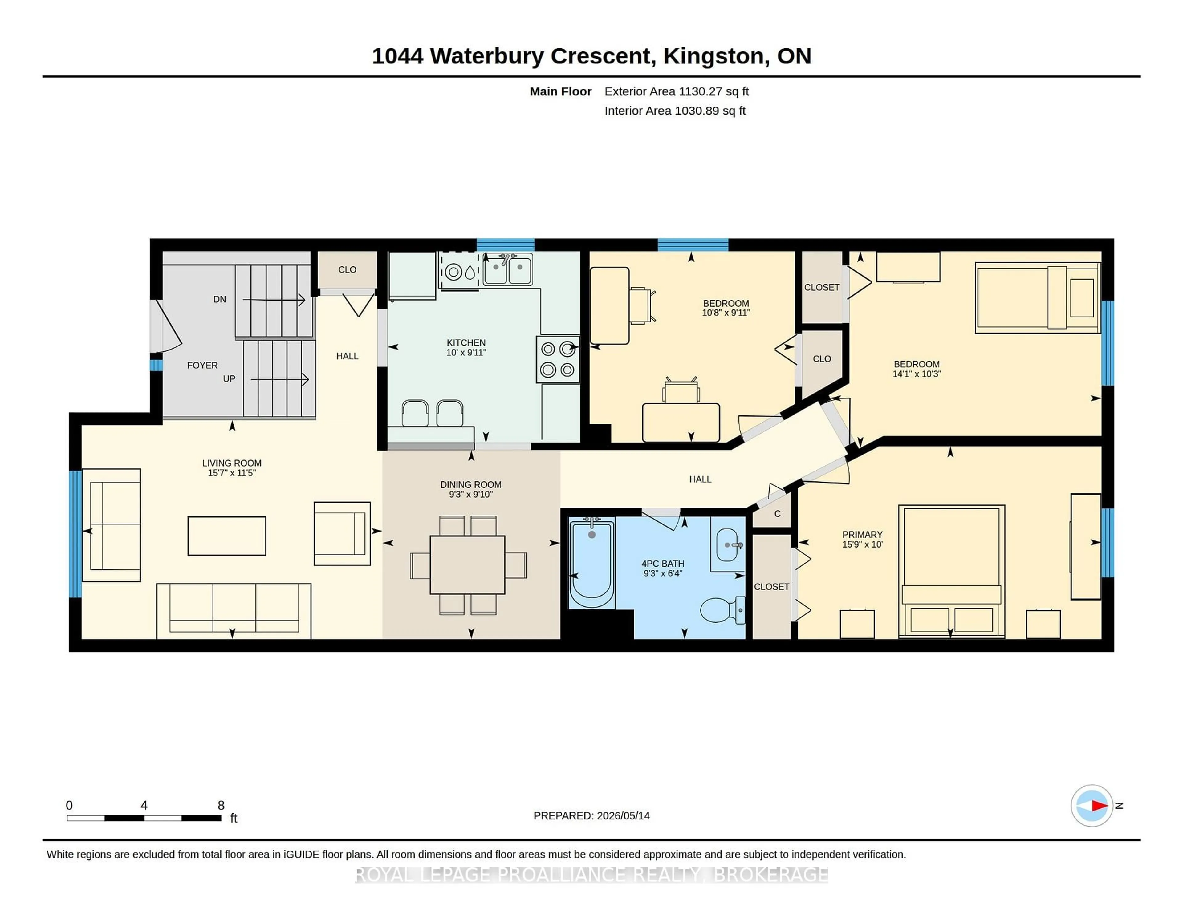Floor plan for 1044 Waterbury Cres, Kingston Ontario K7M 8V5