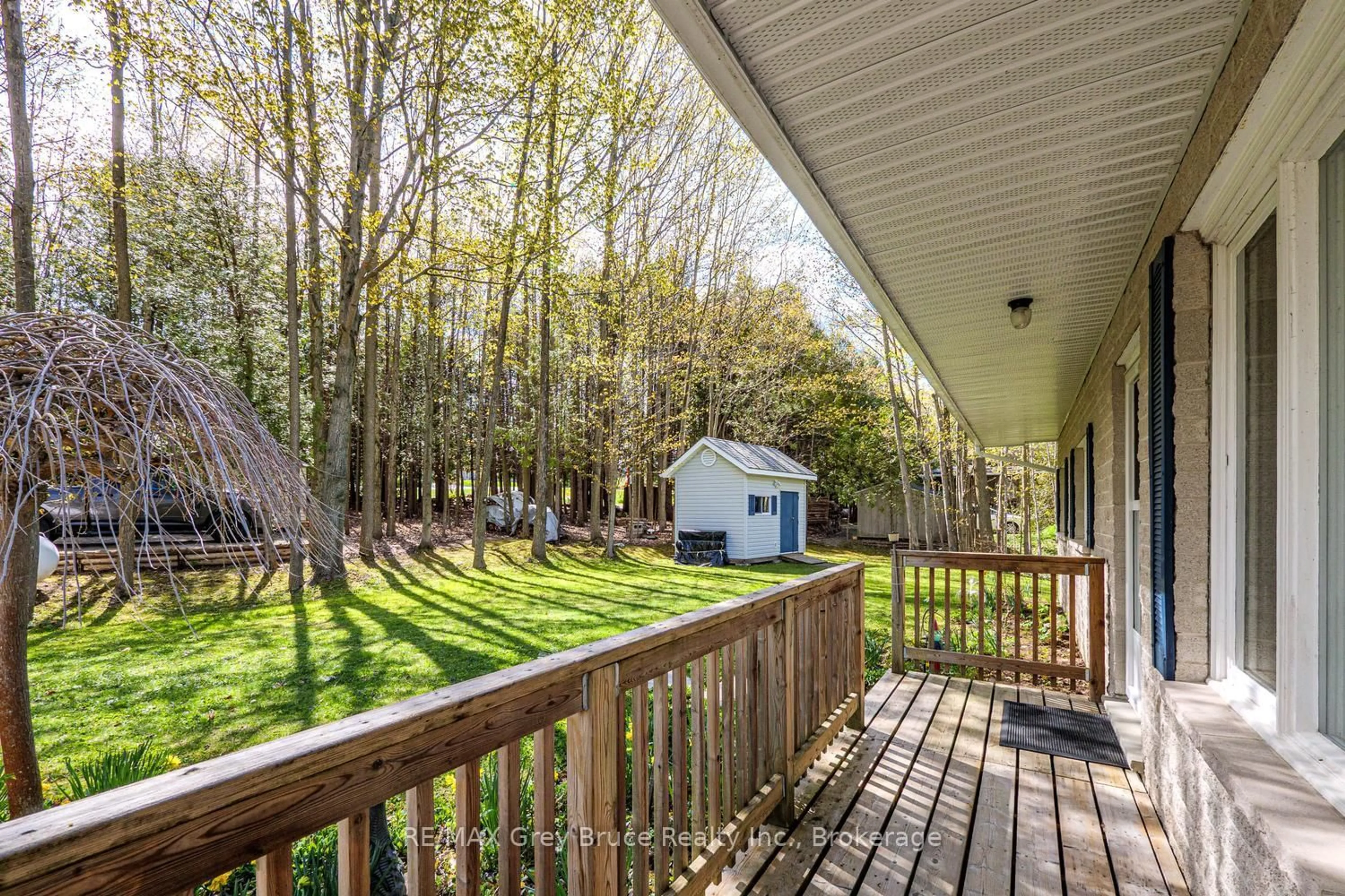 Patio, forest/trees view for 113 Golden Pond Dr, South Bruce Peninsula Ontario N0H 2T0