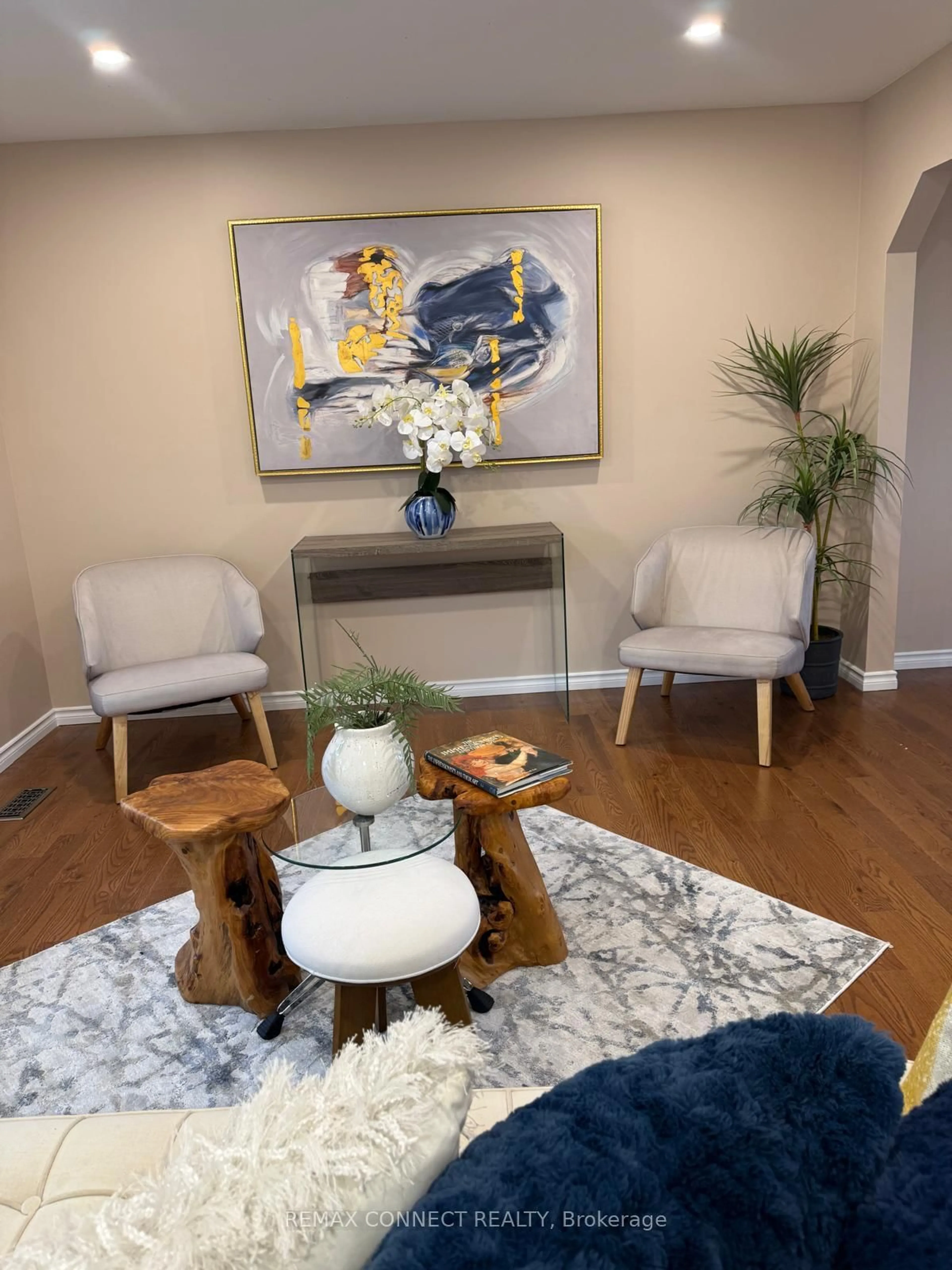 Living room with furniture, wood/laminate floor for 36 Helen Dr, Kawartha Lakes Ontario K0L 2W0