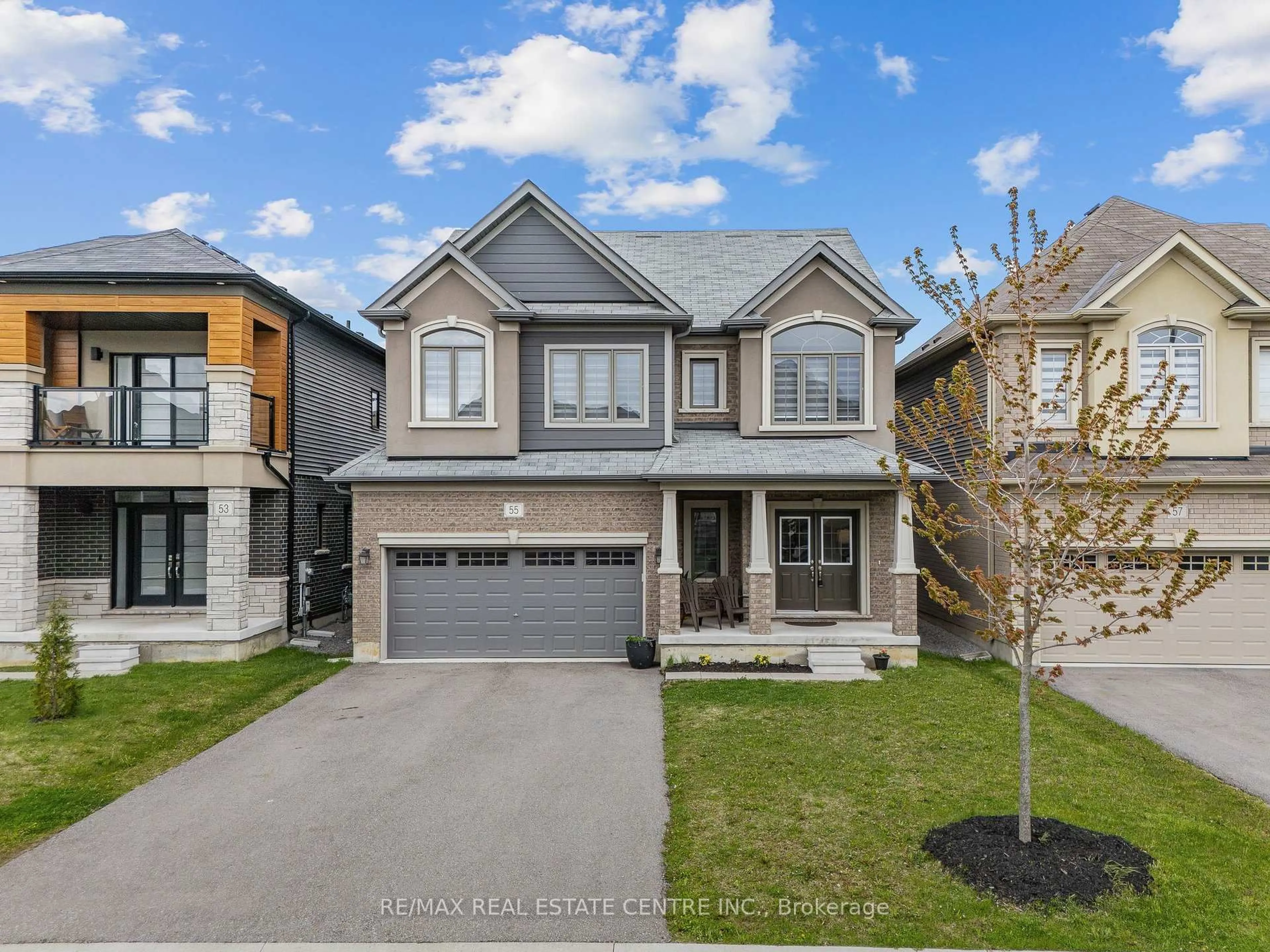 Home with brick exterior material, street for 55 Scenic Ridge Gate, Brant Ontario N3L 0K4