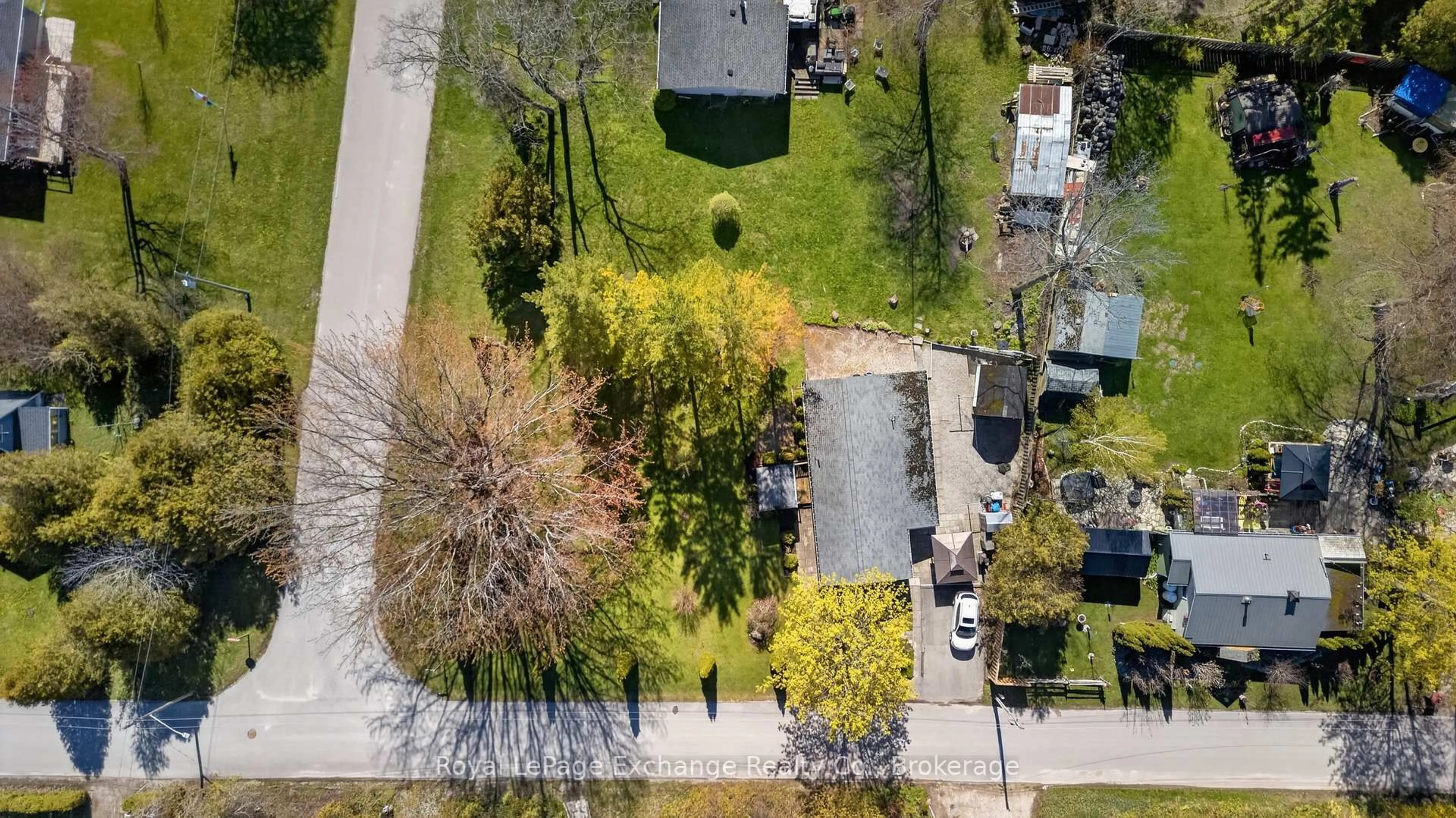A pic from outside/outdoor area/front of a property/back of a property/a pic from drone, street for 404 Browns Lane, Huron-Kinloss Ontario N2Z 2X3