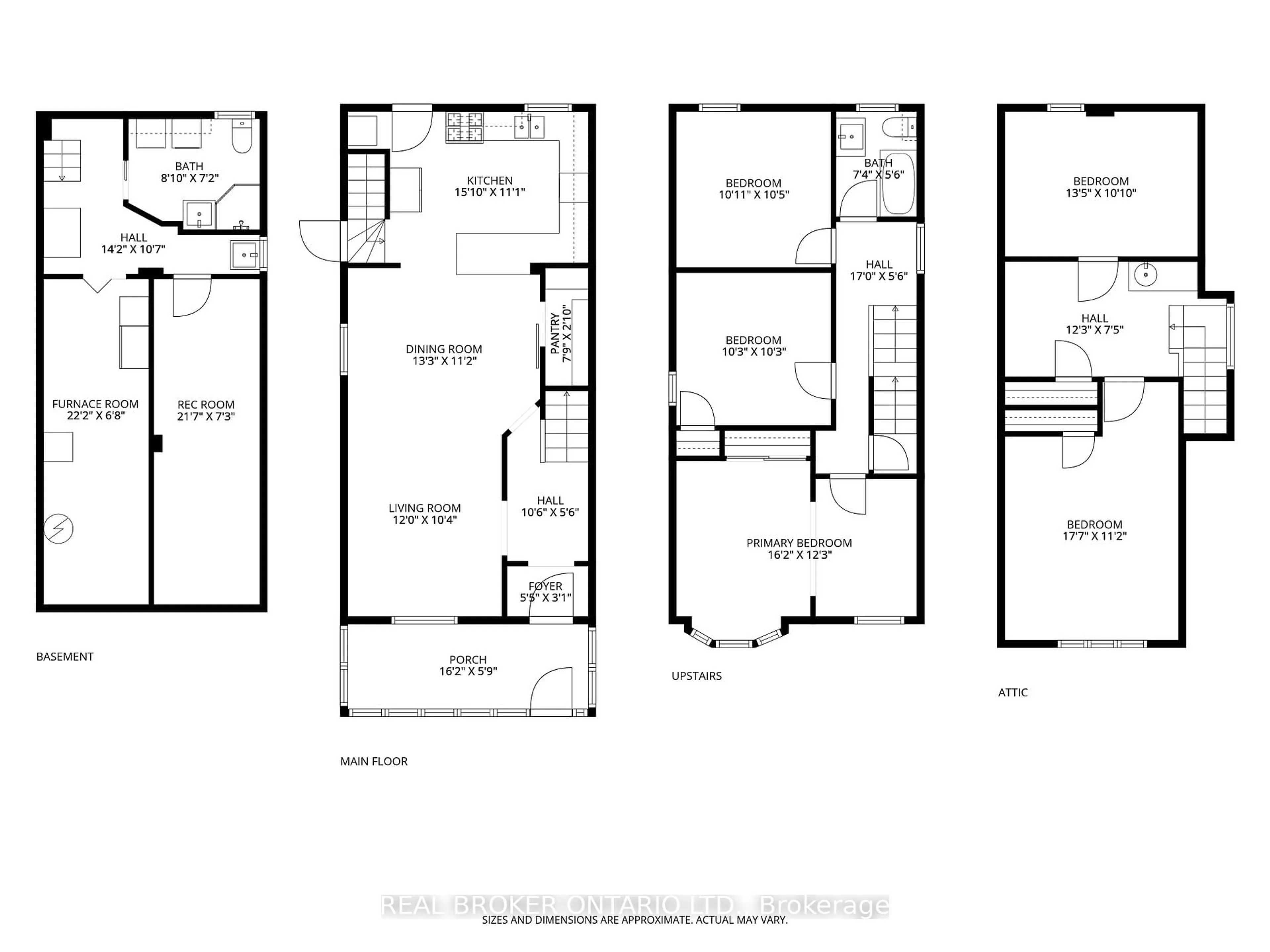 Floor plan for 197 Burris St, Hamilton Ontario L8M 2J7