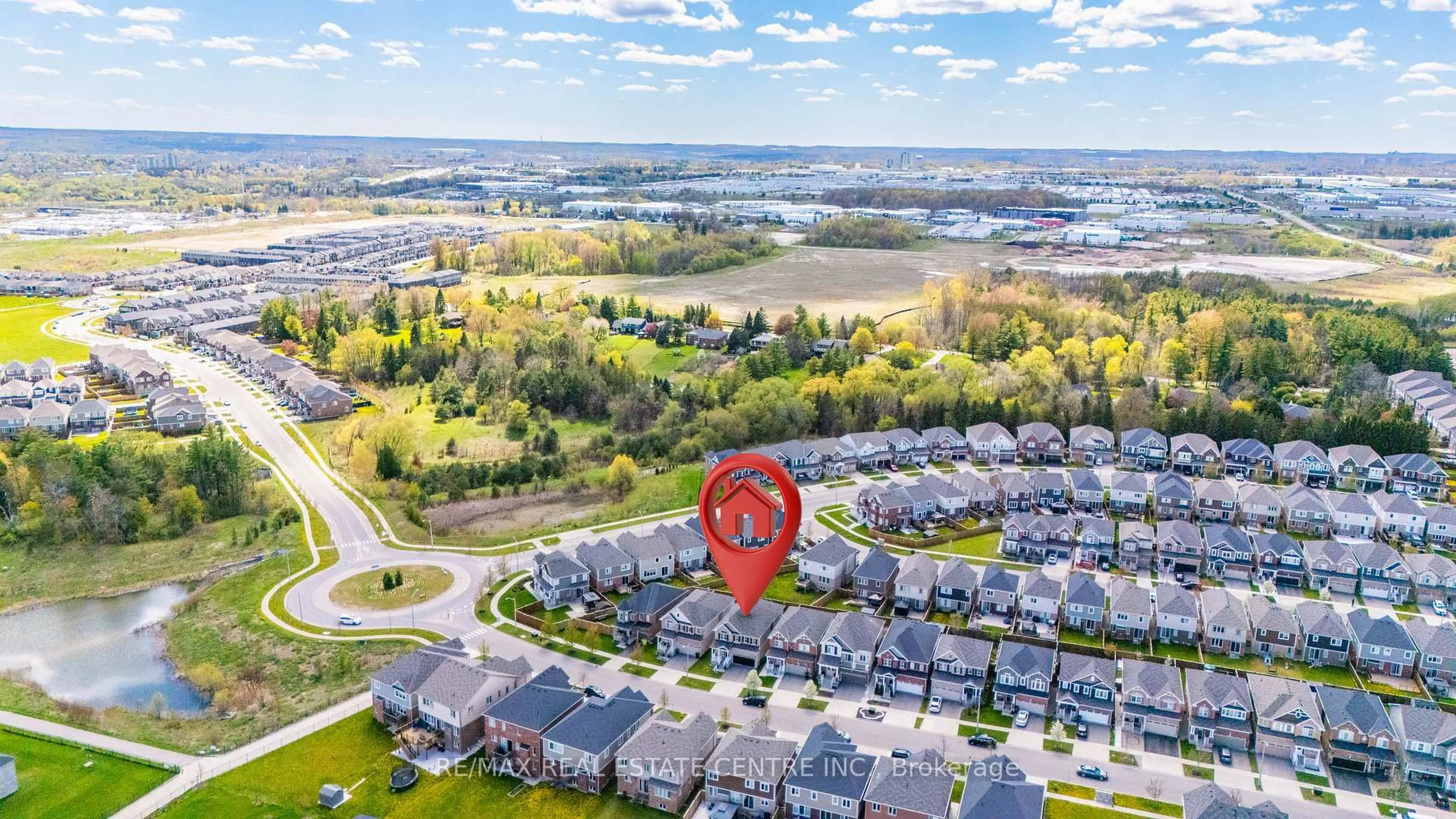 A pic from outside/outdoor area/front of a property/back of a property/a pic from drone, water/lake/river/ocean view for 460 Equestrian Way, Cambridge Ontario N3E 0B6