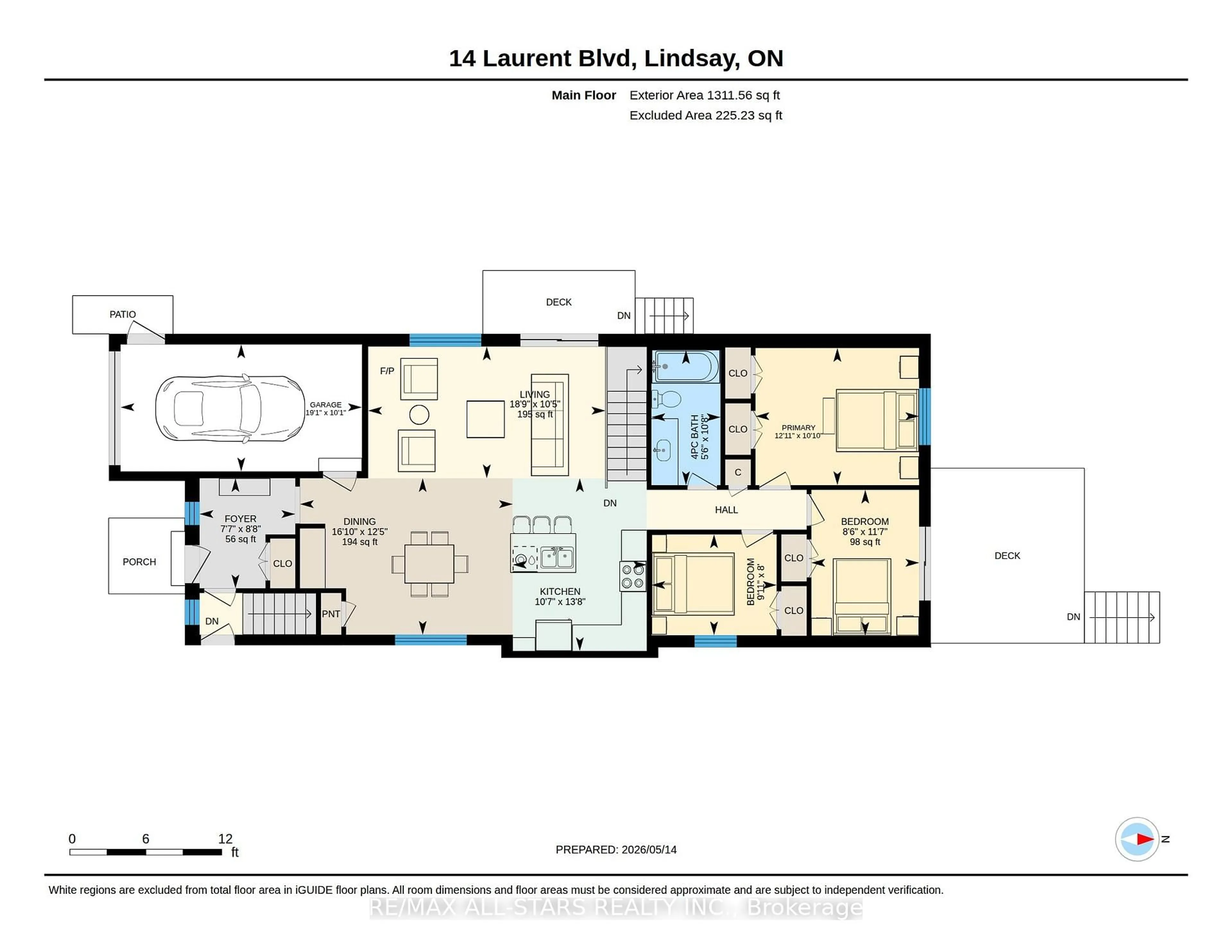 Floor plan for 14 Laurent Blvd, Kawartha Lakes Ontario K9V 6G3