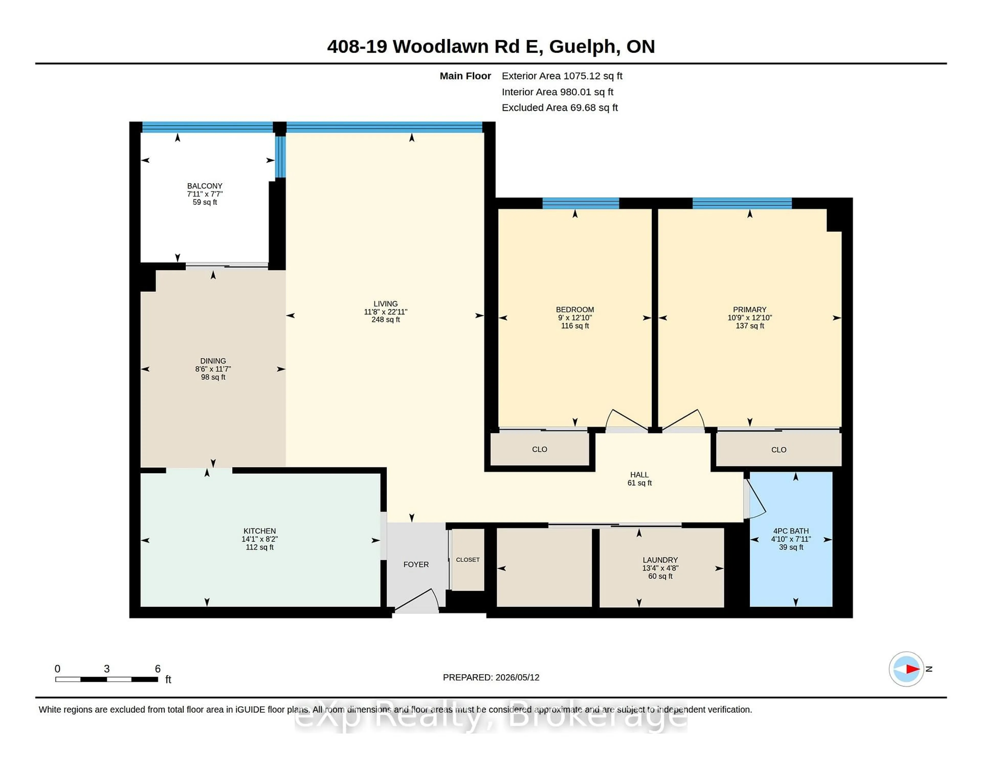 Floor plan for 19 Woodlawn Rd #408, Guelph Ontario N1H 7B1