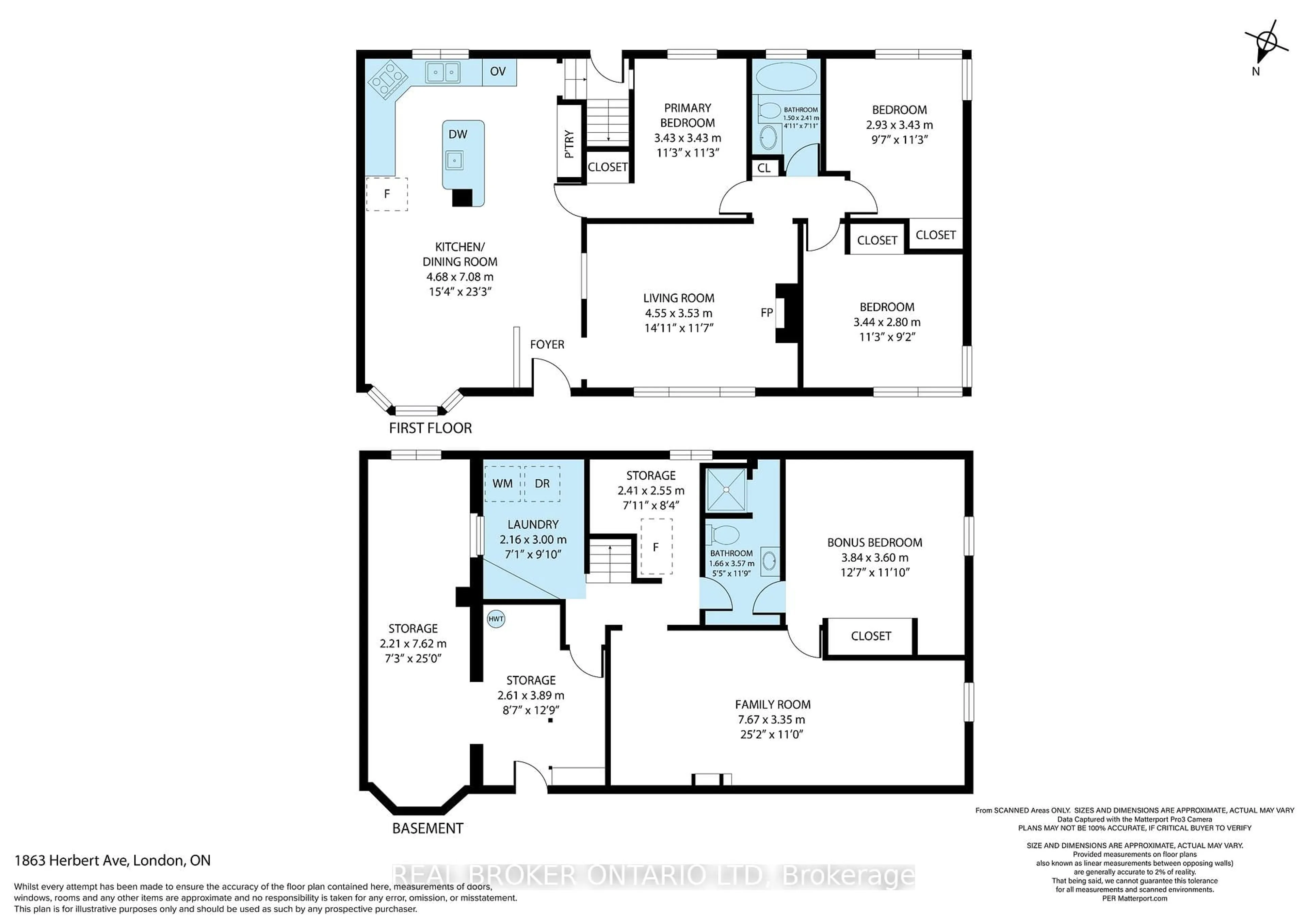 Floor plan for 1863 Herbert Ave, London East Ontario N5V 2C6