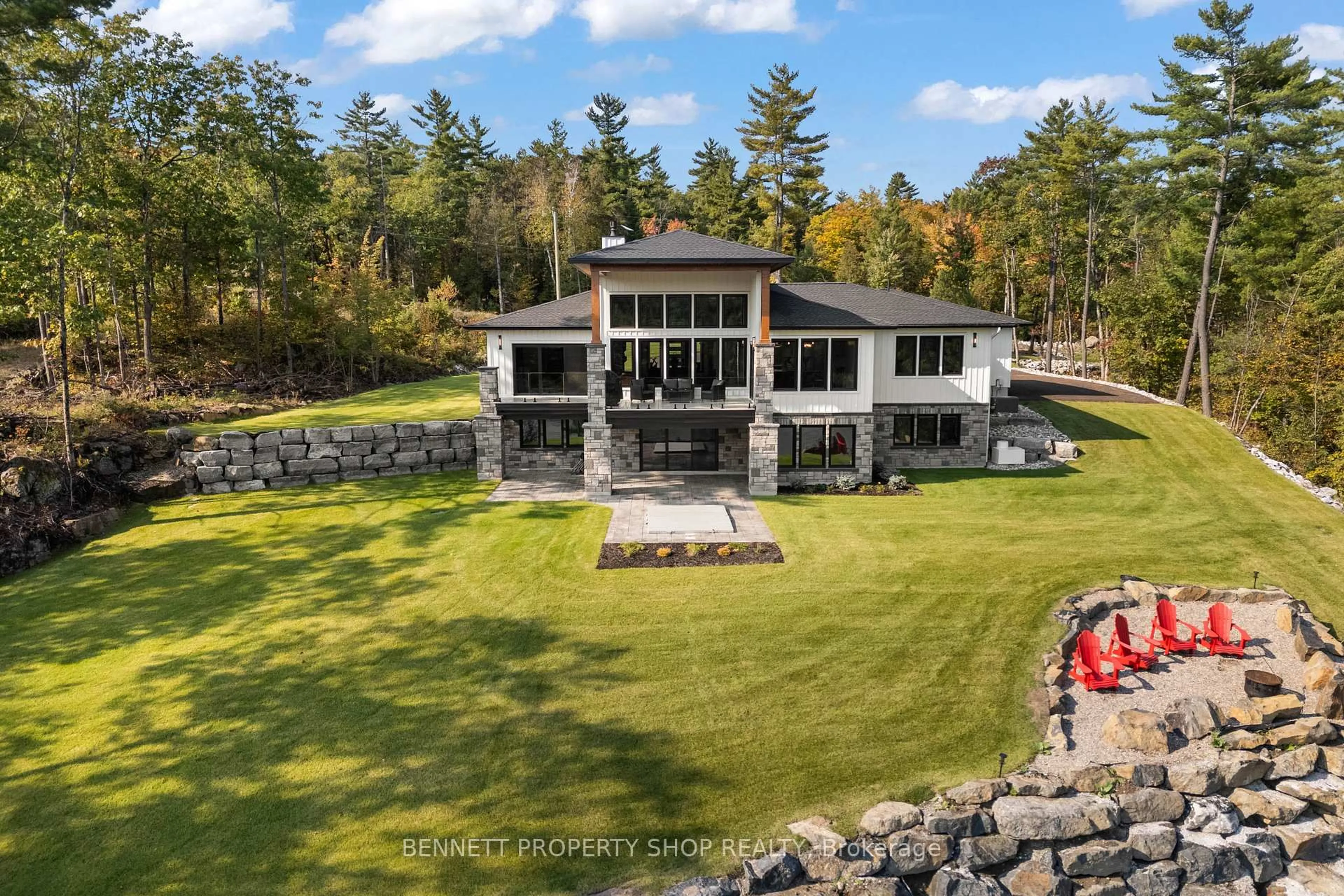 A pic from outside/outdoor area/front of a property/back of a property/a pic from drone, water/lake/river/ocean view for 67 Carriage Landing Rd, Haley Station Ontario K0J 1Y0