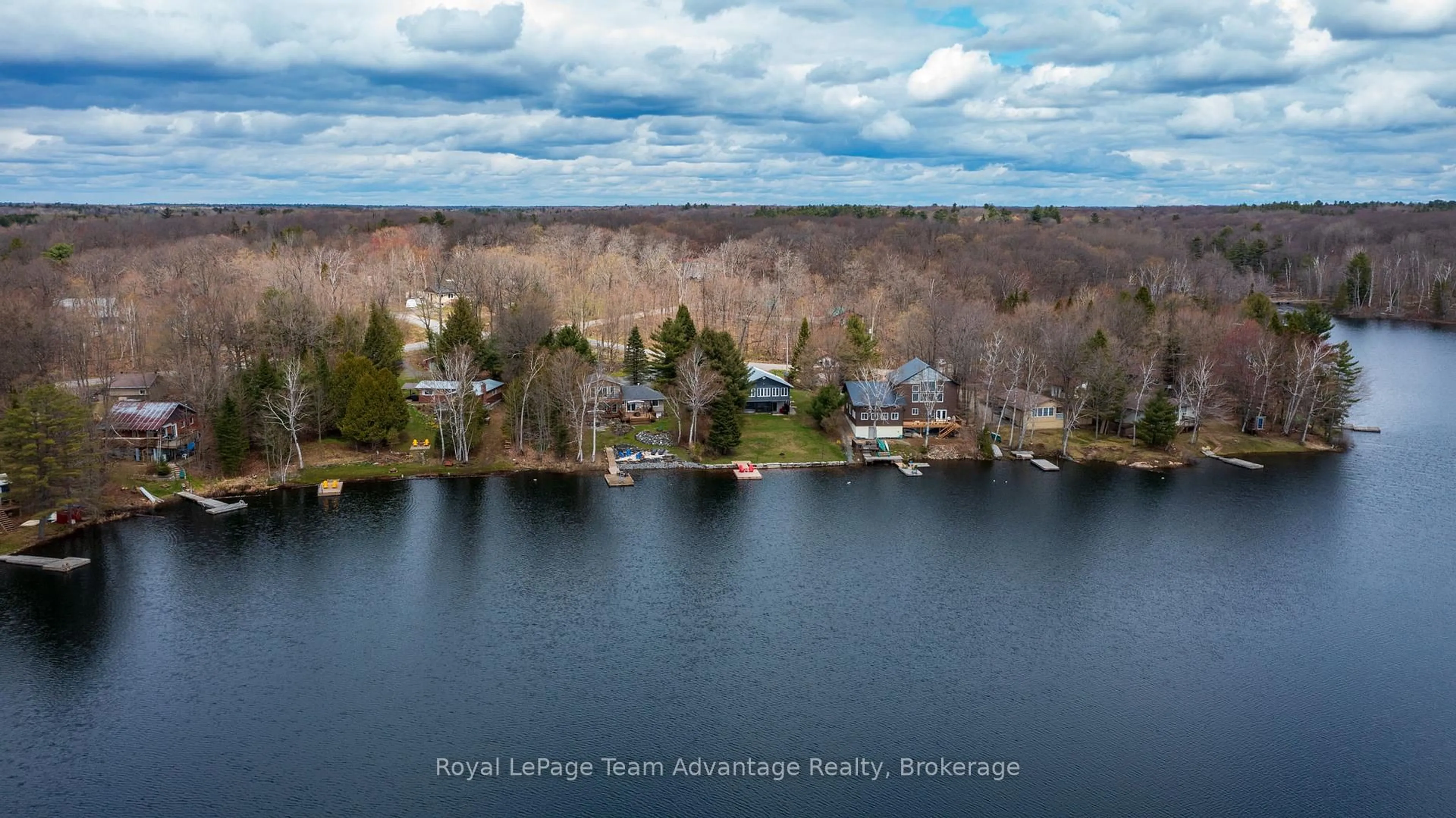 A pic from outside/outdoor area/front of a property/back of a property/a pic from drone, water/lake/river/ocean view for 1 Wren Pl, McDougall Ontario P2A 2W7