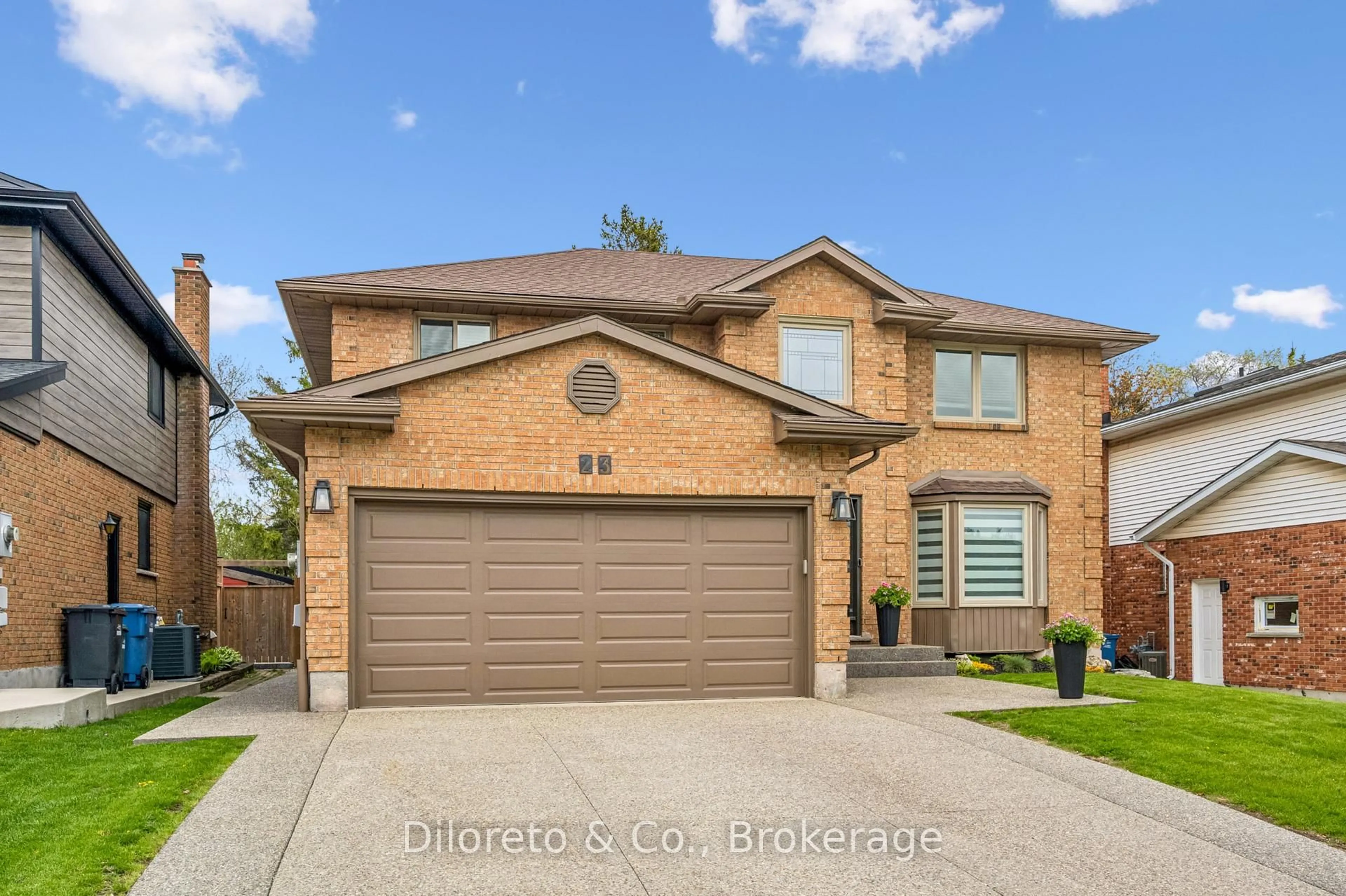 Home with brick exterior material, street for 23 Old Colony Tr, Guelph Ontario N1G 4A4